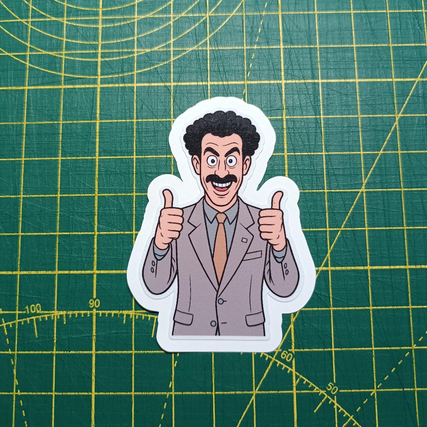Borat Inspired Sticker – Funny Vinyl Sticker for Laptops, Bottles & Notebooks