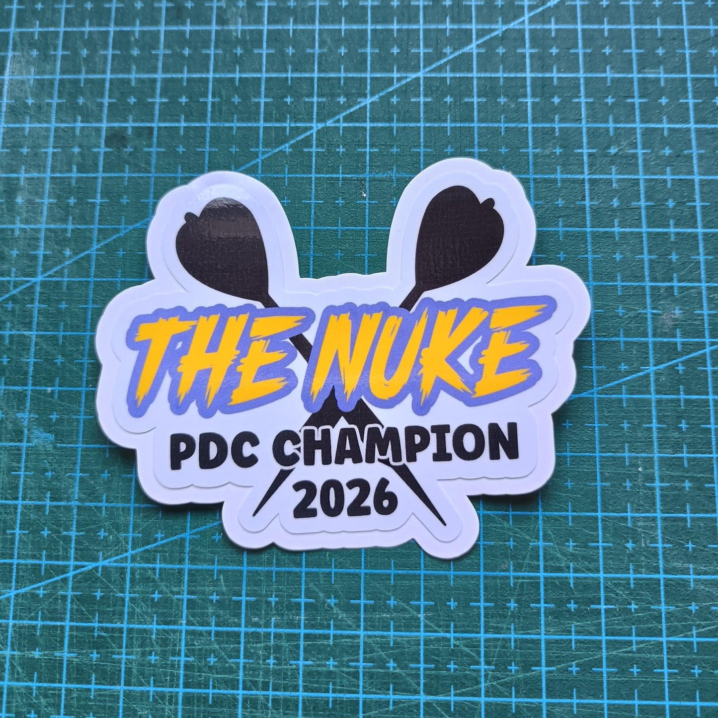 The Nuke PDC Champion 2026 Sticker – Darts Fan Gift, Darts Player Decal