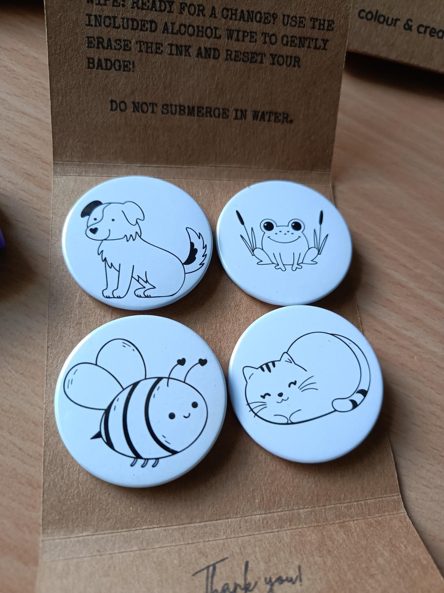 SKETCHIES: Reusable Colour & Create Badge Set - Cute Animals Edition
