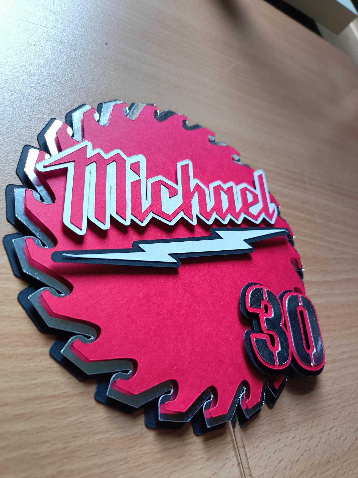 Personalised 3D Circular Saw Cake Topper | Milwaukee Inspired Carpenter Decor