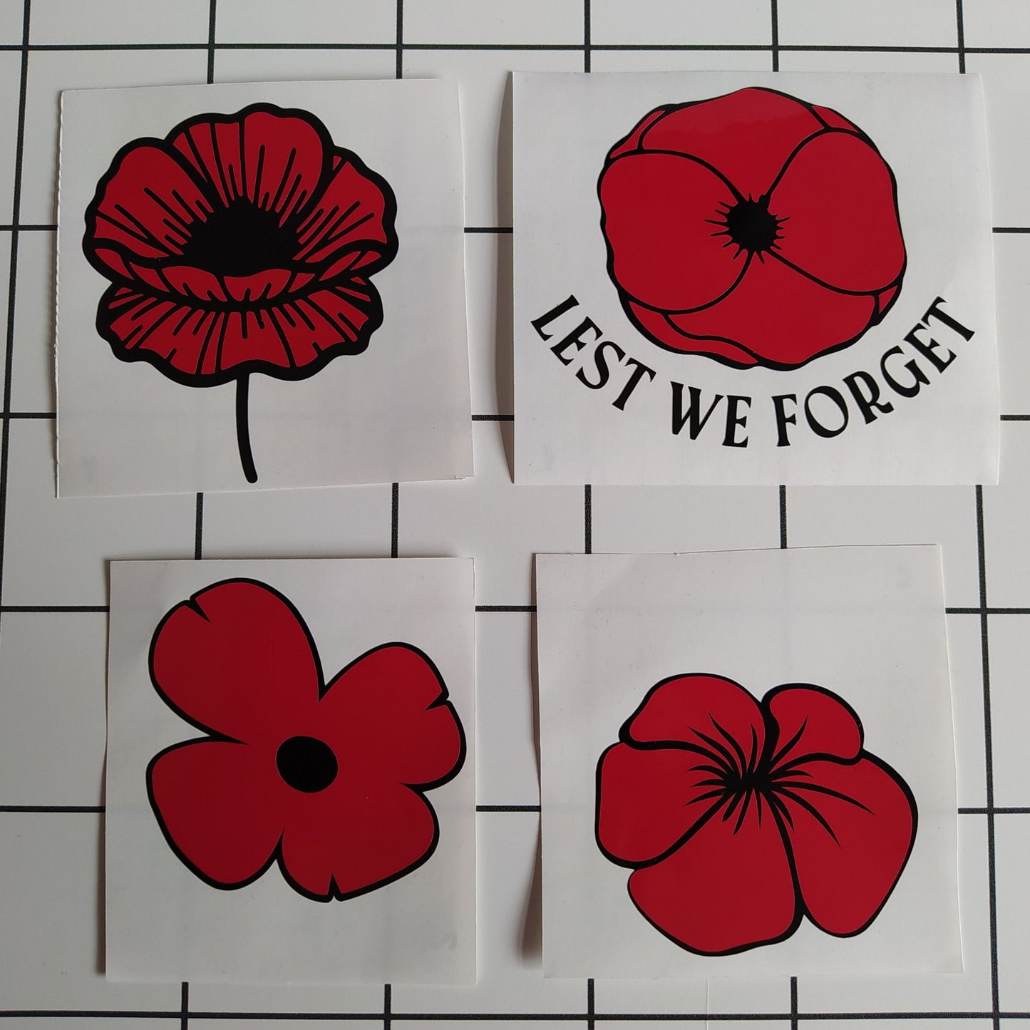 Lest We Forget: Poppy Car Sticker for Remembrance Day