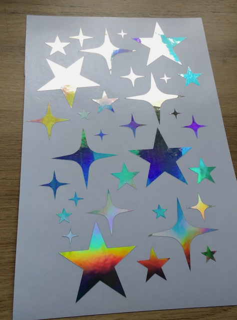 Sparkling Stars Decal Sticker Sheet - holographic Decal Sparkling Stars