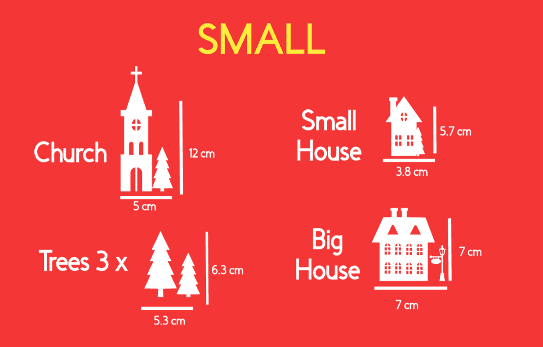 White Christmas Village Street Scene Window Decal