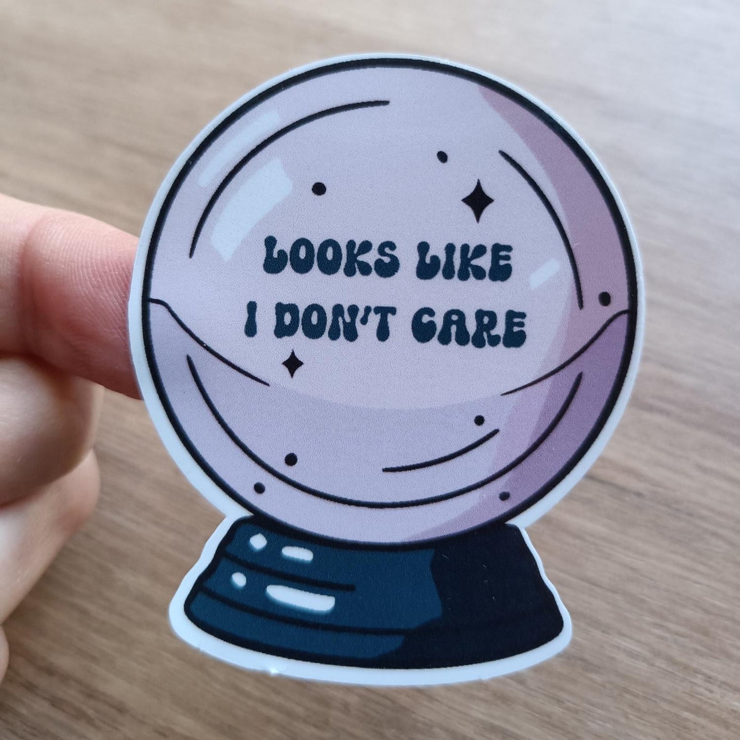 Crystall Ball Sticker with Humor Quote