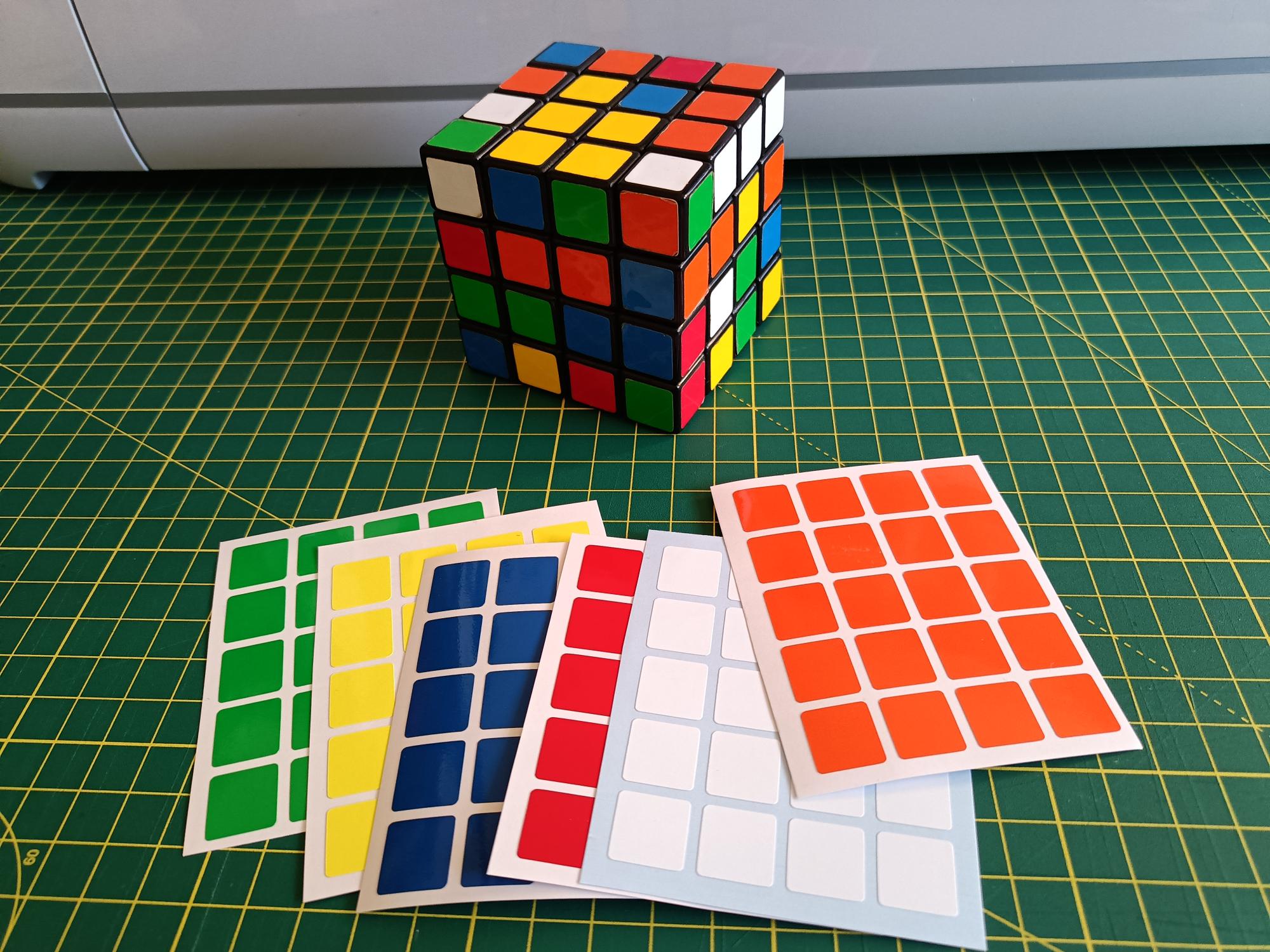 4 x 4 Full Set Replacement Stickers for Magic Puzzle Cube (Copy)