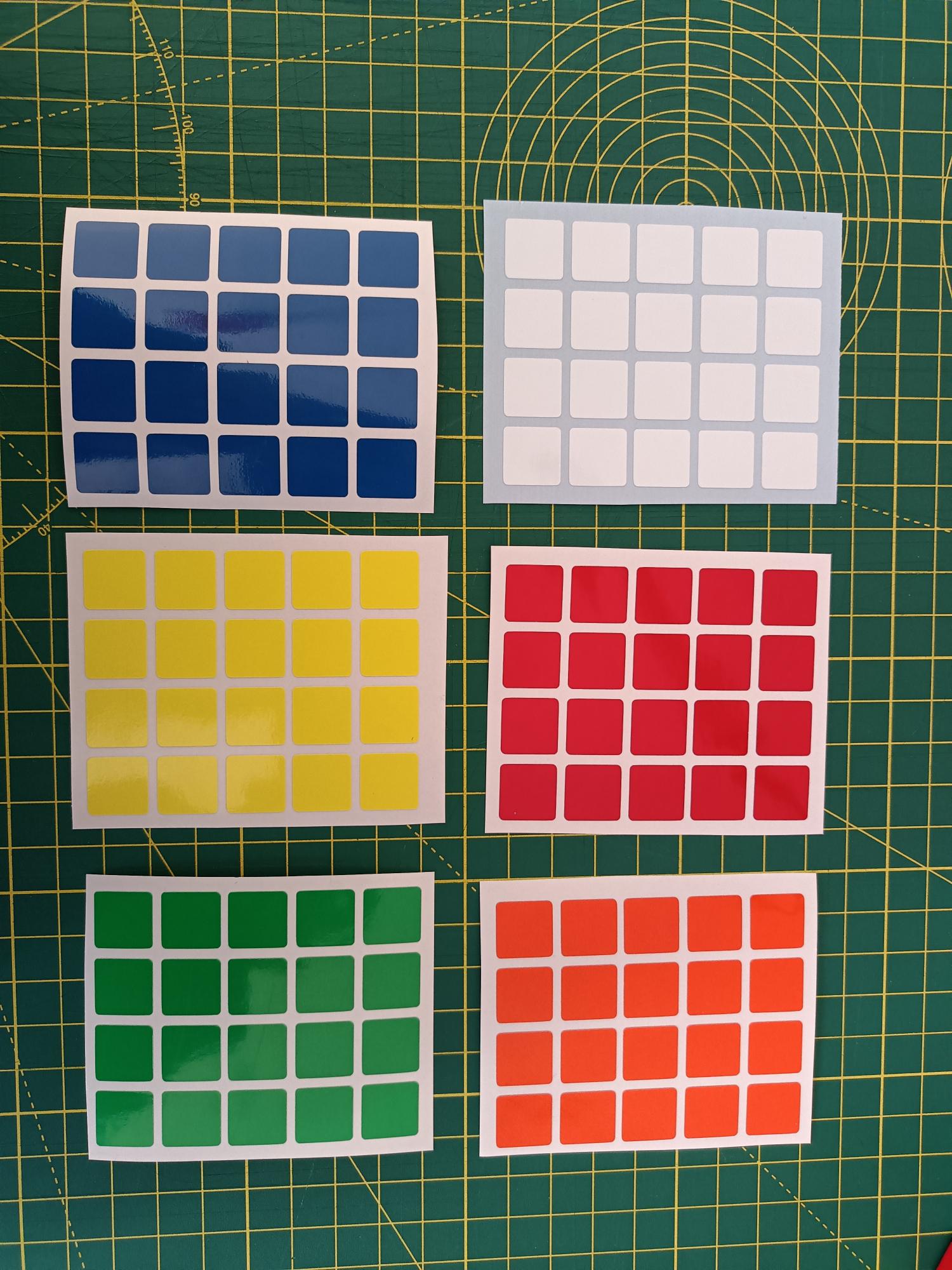 4 x 4 Full Set Replacement Stickers for Magic Puzzle Cube (Copy)
