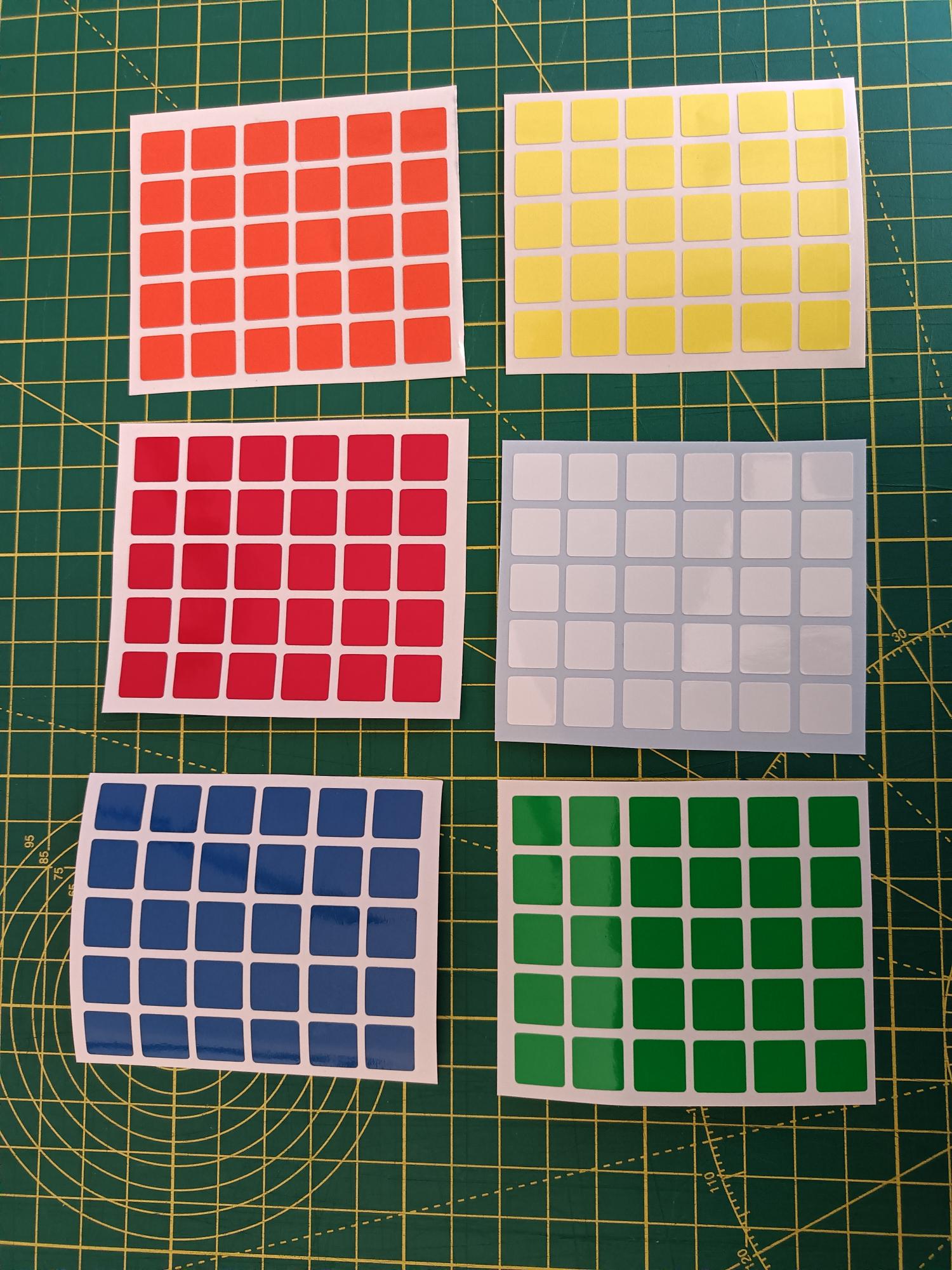 5 x 5 Full Set Replacement Stickers for Magic Puzzle Cube (Copy) (Copy)