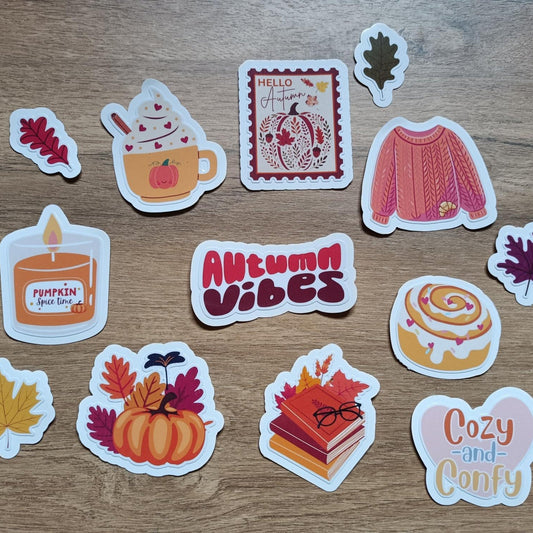 Cozy Autumn Vibes: Pack Stickers for Kindle Kobo E-readers Lovers