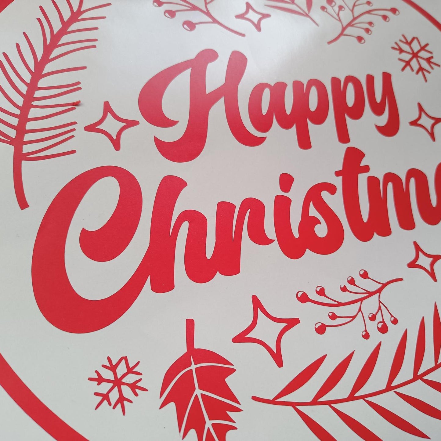 HAPPY CHRISTMAS Lettering - Festive Window Door Display Vinyl Decal