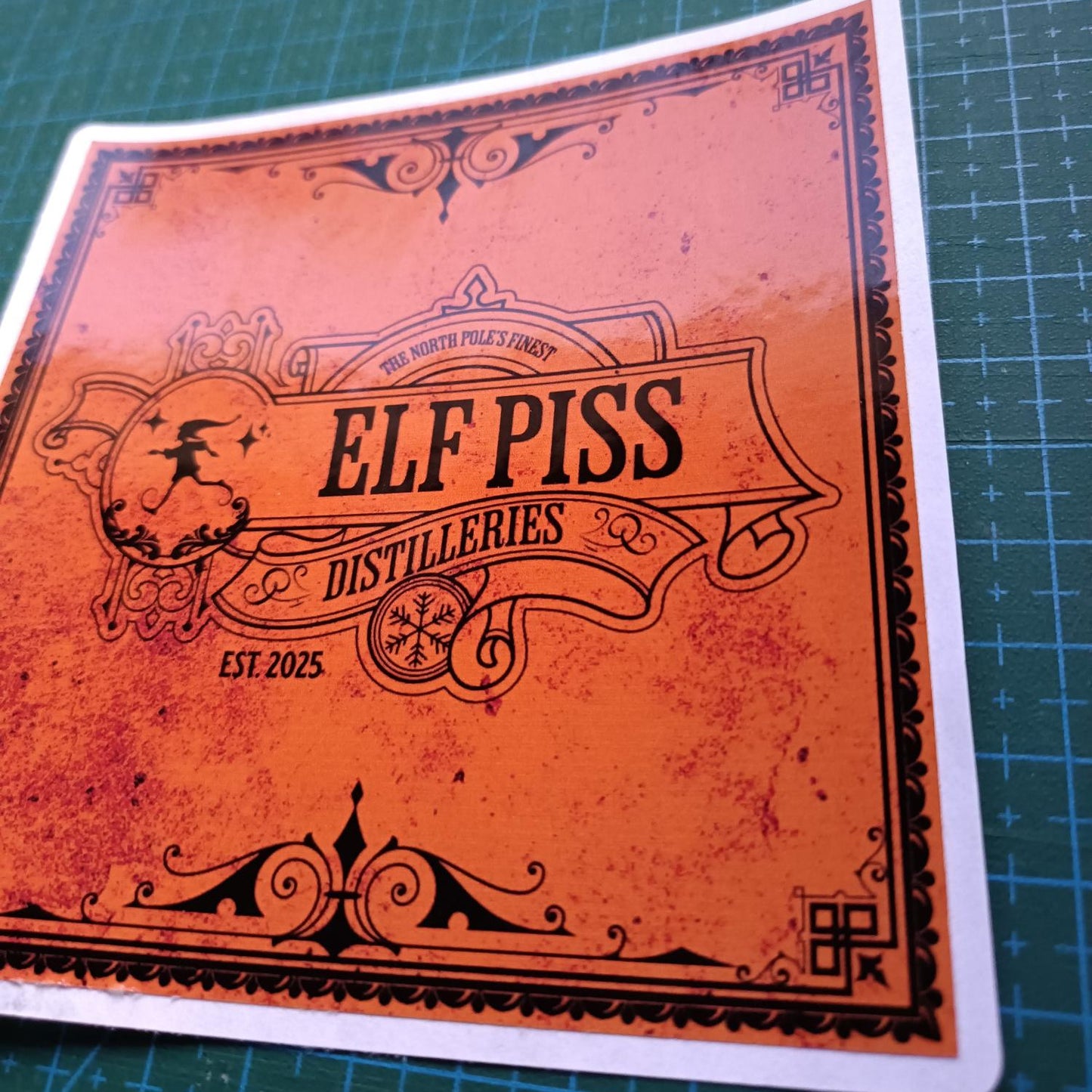 Funny Christmas Wine Bottle Label “ Elf Piss” Front Label + Optional Back Label - Secret Santa gift