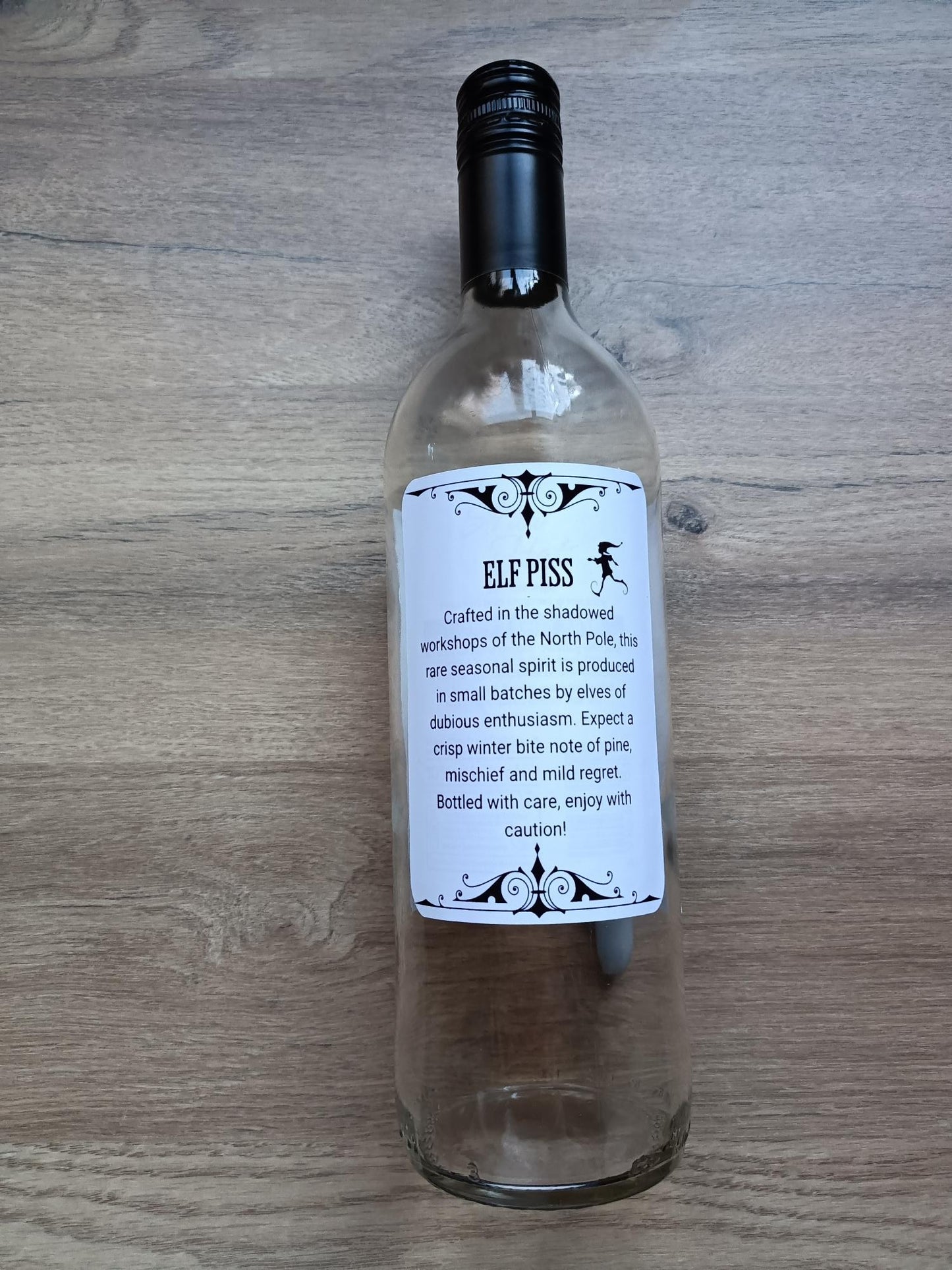 Funny Christmas Wine Bottle Label “ Elf Piss” Front Label + Optional Back Label - Secret Santa gift