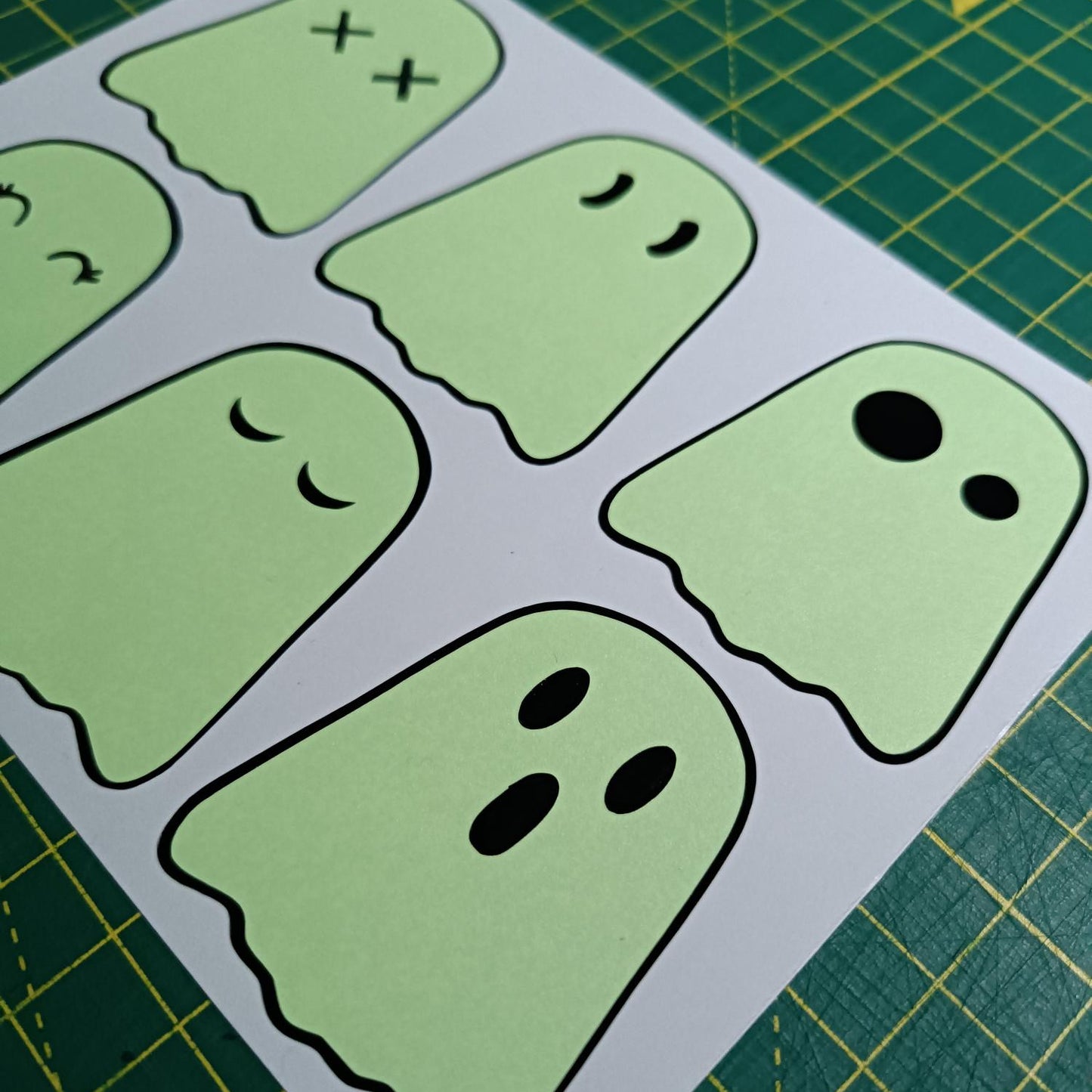 Ghosts Glow in the Dark Sticker Sheet - Kawaii Vinyl Stickers for Crafts & Journals