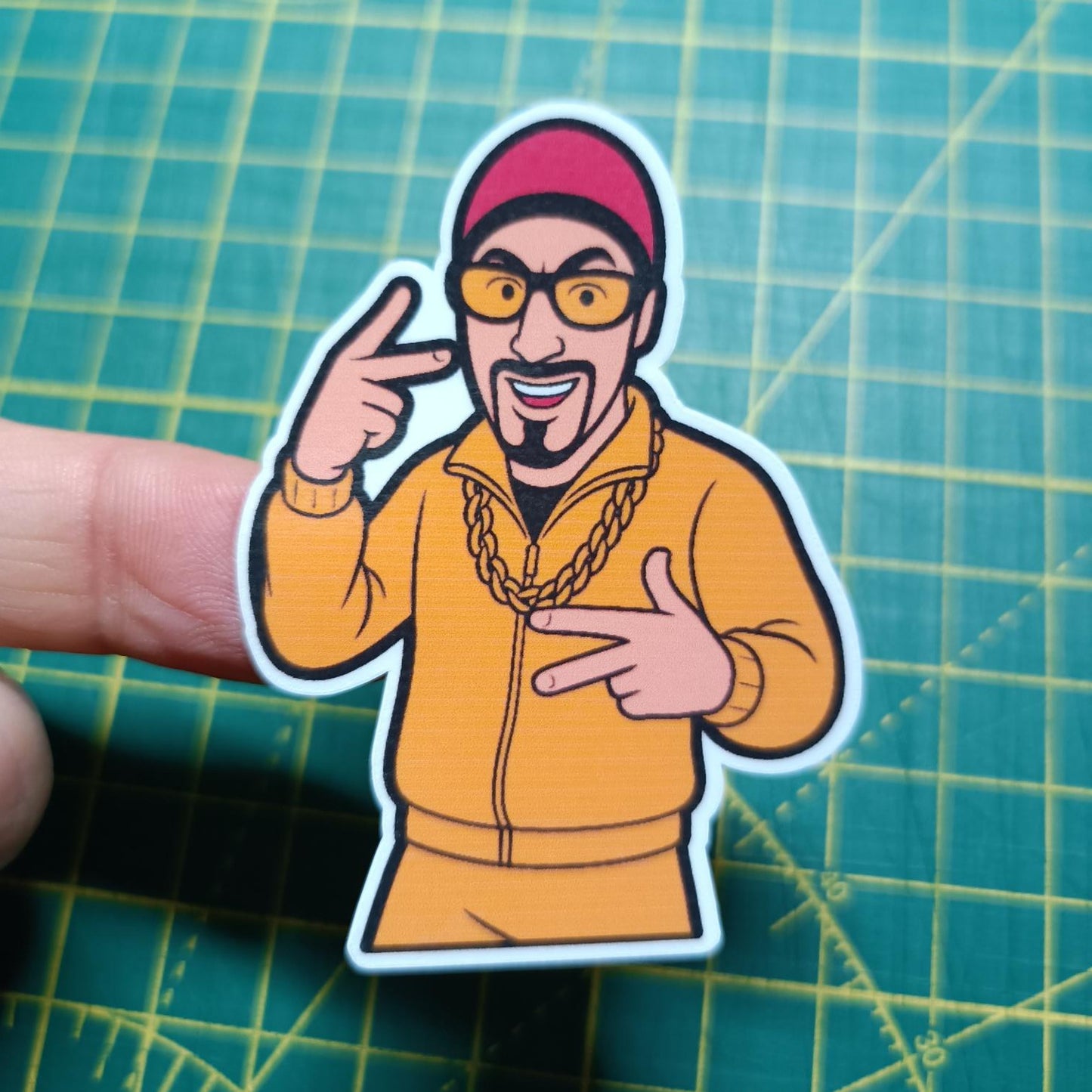 Ali G Inspired Sticker – Funny Hip-Hop Style Vinyl Sticker for Laptops, Bottles & Notebooks
