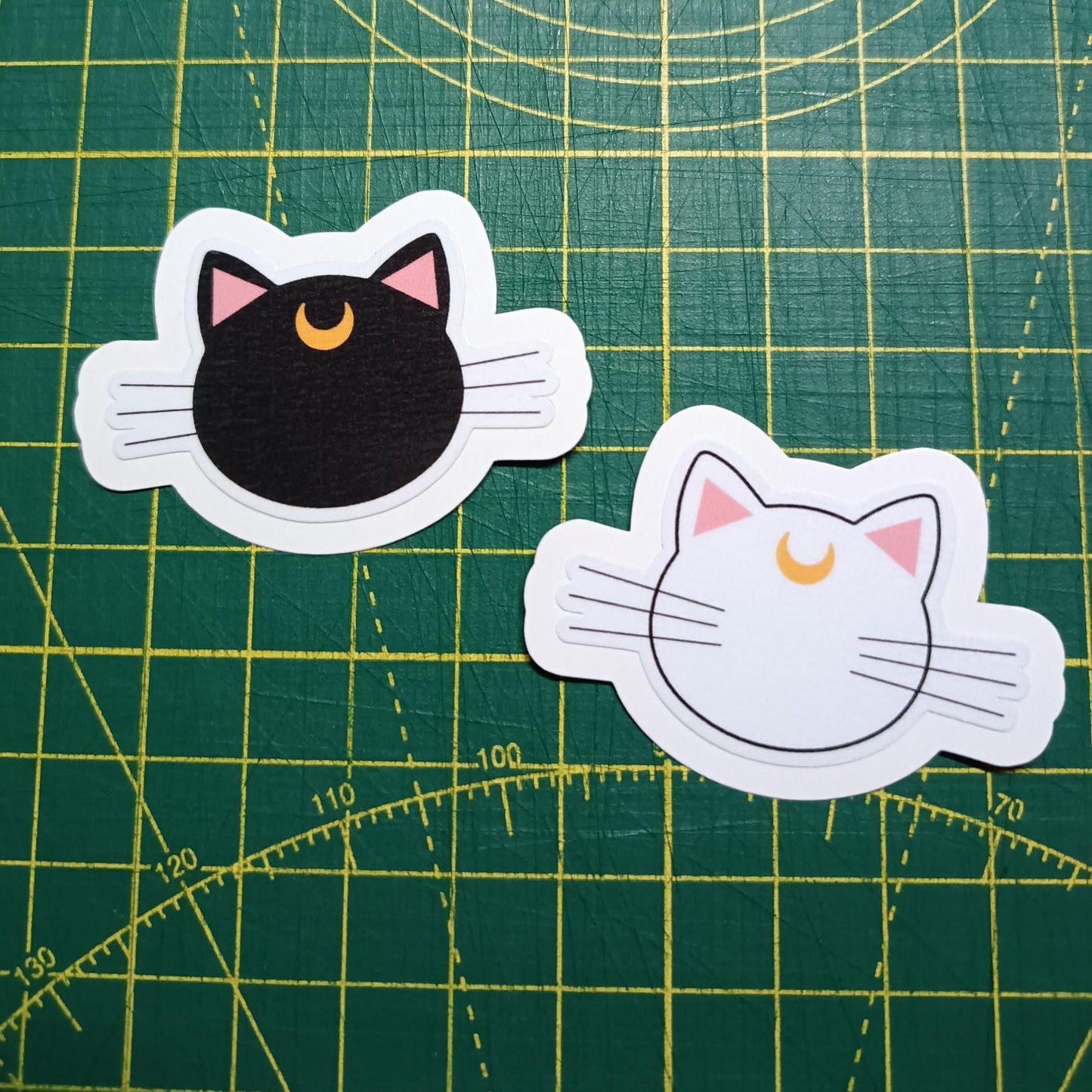 Luna and Artemis Cats Moon | Anime-Inspired Stickers for Planners, Scrapbooking & Laptops | Waterproof sticker