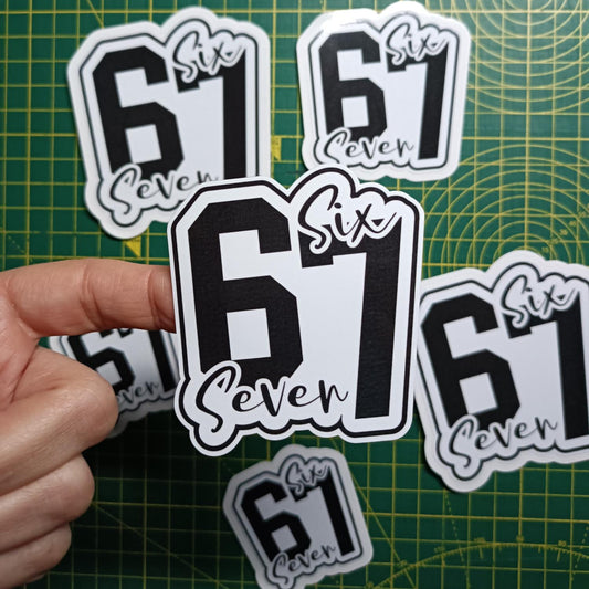 Six Seven Sticker Viral Funny Saying 67 | Waterproof Sticker for Laptop Water Bottle  & gifts