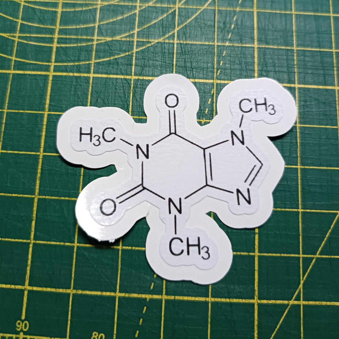 Caffeine sticker, molecule science Chemistry - Geeky Coffee Gift  for Laptops & Bottles