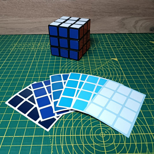 3x3 Full Set Replacement Stickers – Blue Range | High-Quality Vinyl Sticker Set for Magic Cube | DIY Cube Restore & Custom Upgrade