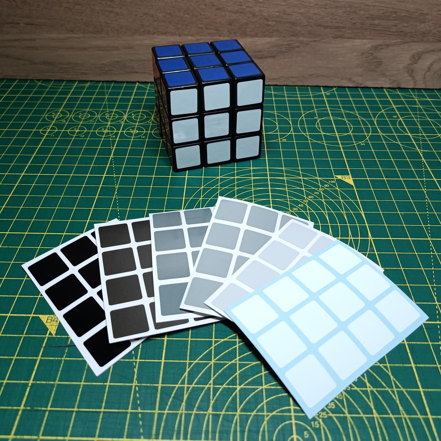 3x3 Full Set Replacement Stickers – GREY Range | High-Quality Vinyl Sticker Set for Magic Cube | DIY Cube Restore & Custom Upgrade