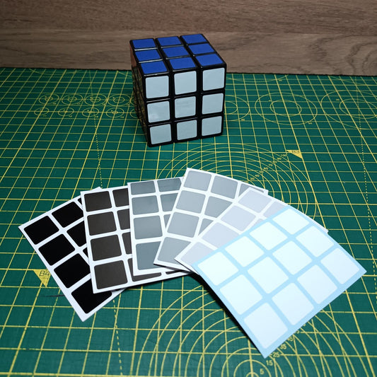 3x3 Full Set Replacement Stickers – GREY Range | High-Quality Vinyl Sticker Set for Magic Cube | DIY Cube Restore & Custom Upgrade