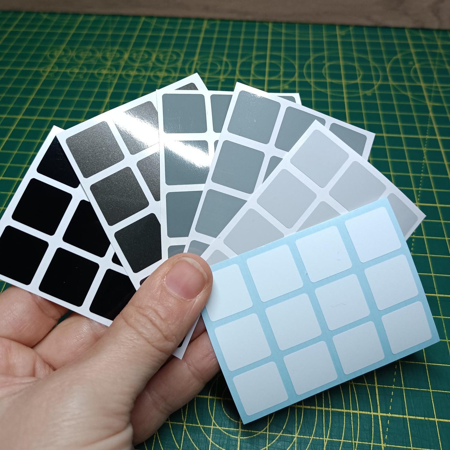 3x3 Full Set Replacement Stickers – GREY Range | High-Quality Vinyl Sticker Set for Magic Cube | DIY Cube Restore & Custom Upgrade
