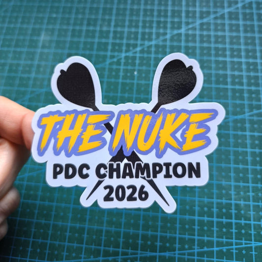 The Nuke PDC Champion 2026 Sticker – Darts Fan Gift, Darts Player Decal