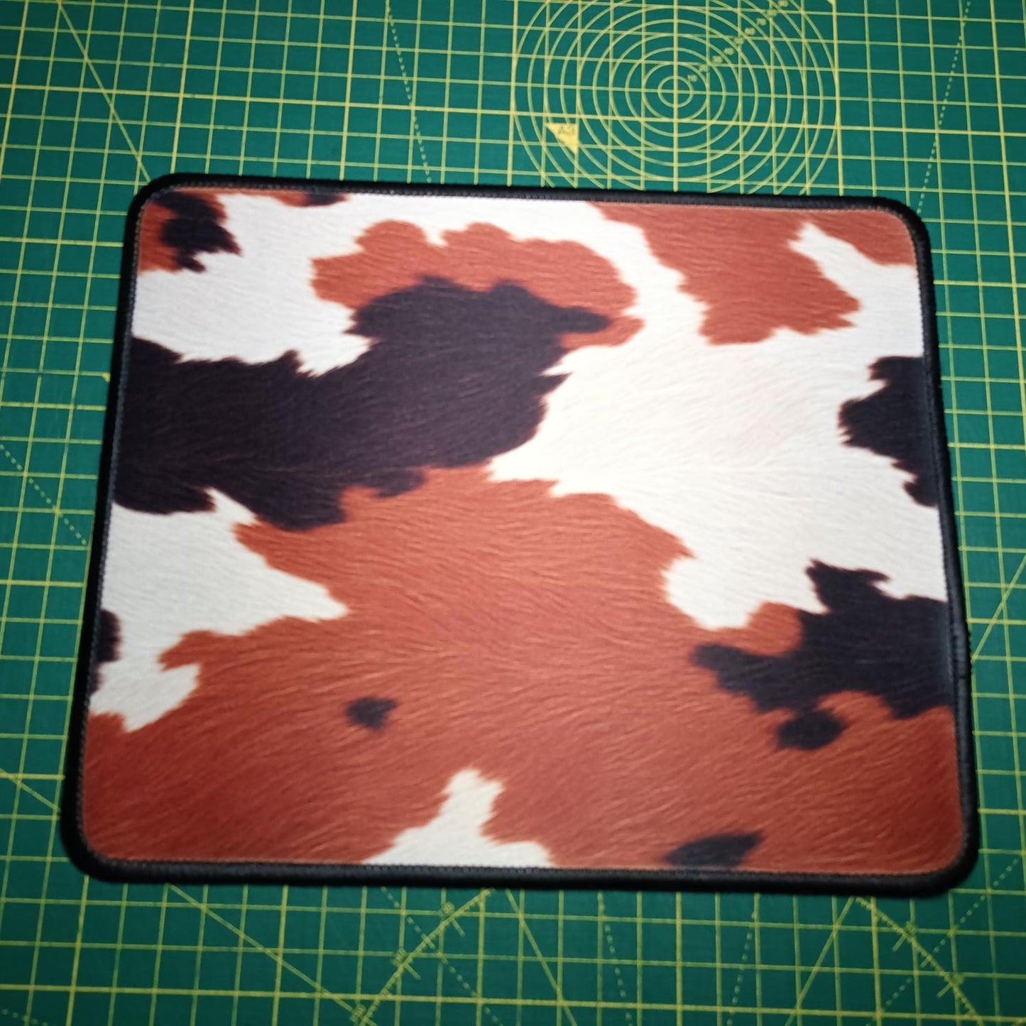 Brown Cow Print Mouse Mat Pattern Mousepad | Animal Print Desk Pad | Office & Gaming Accessory