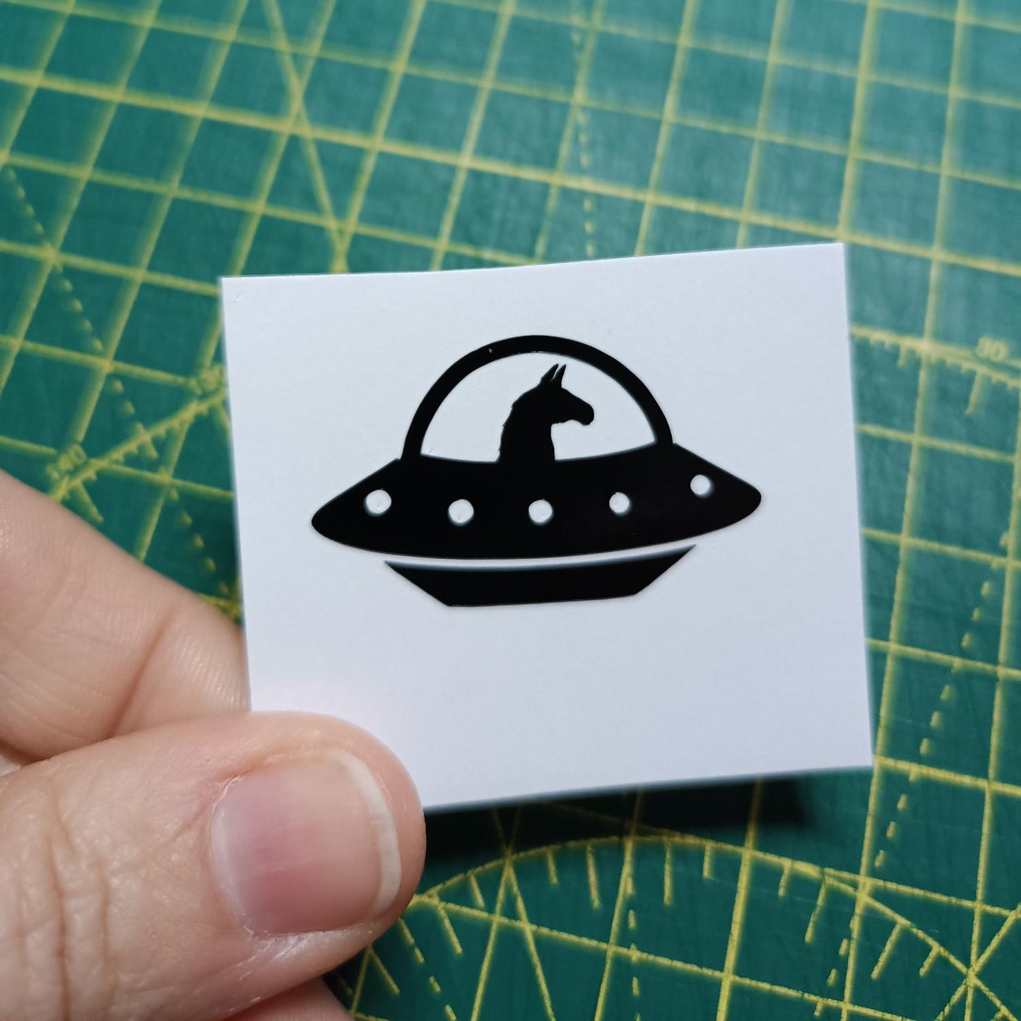 UFO With Llama Hidden Decal - Easter Egg Car SUV Decal