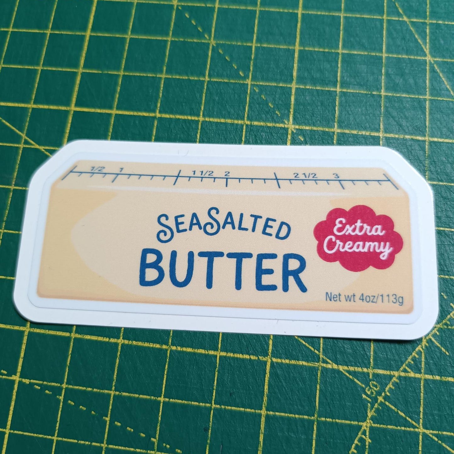Salted Butter Stick Sticker - Cute Butter Vinyl Decal for Laptop, Water Bottle, Journal - Food Sticker, Stay Creamy Decal