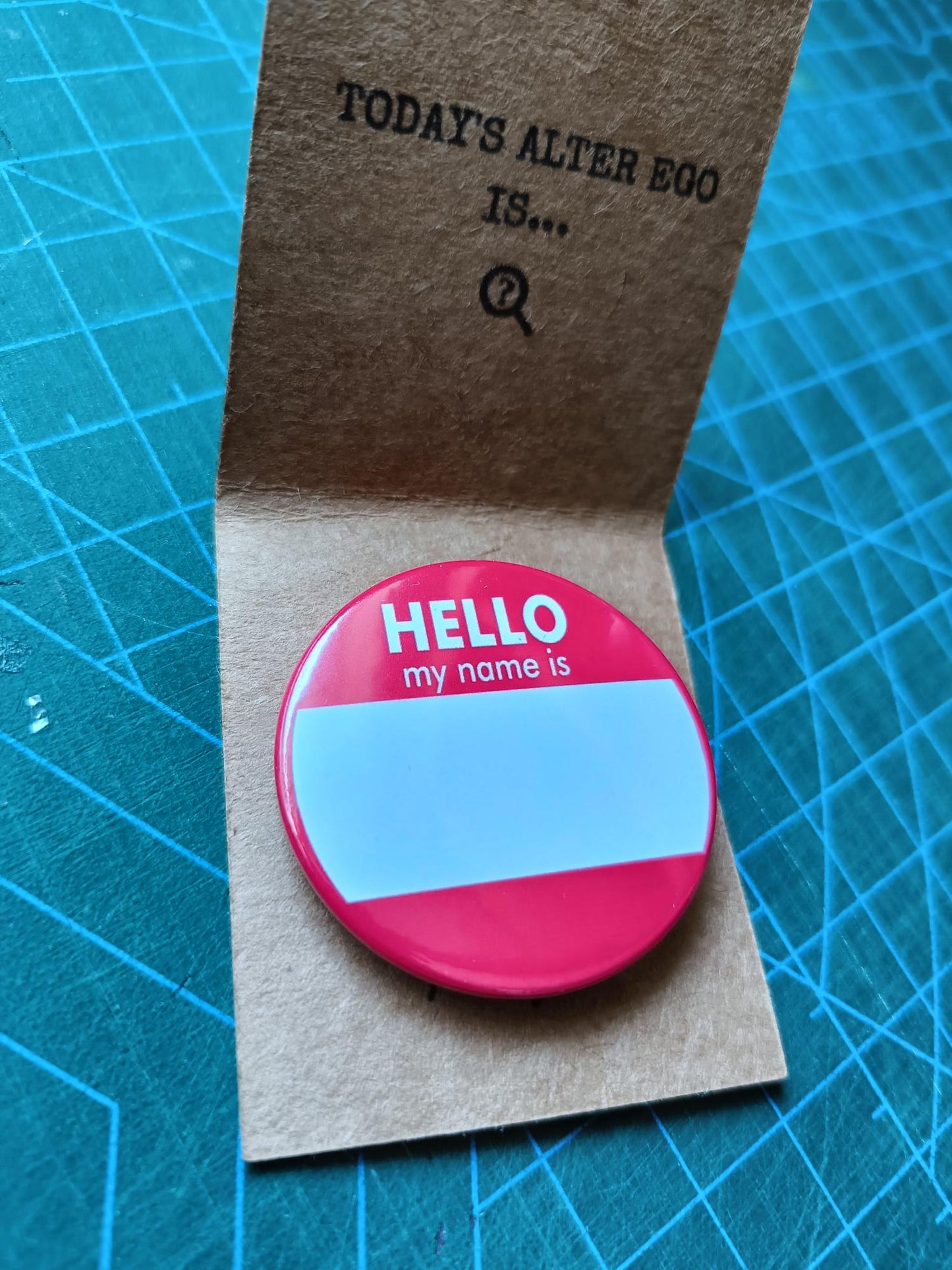Hello My Name Is Pin Badge - Write & Wipe Custom Alter Ego Brooch