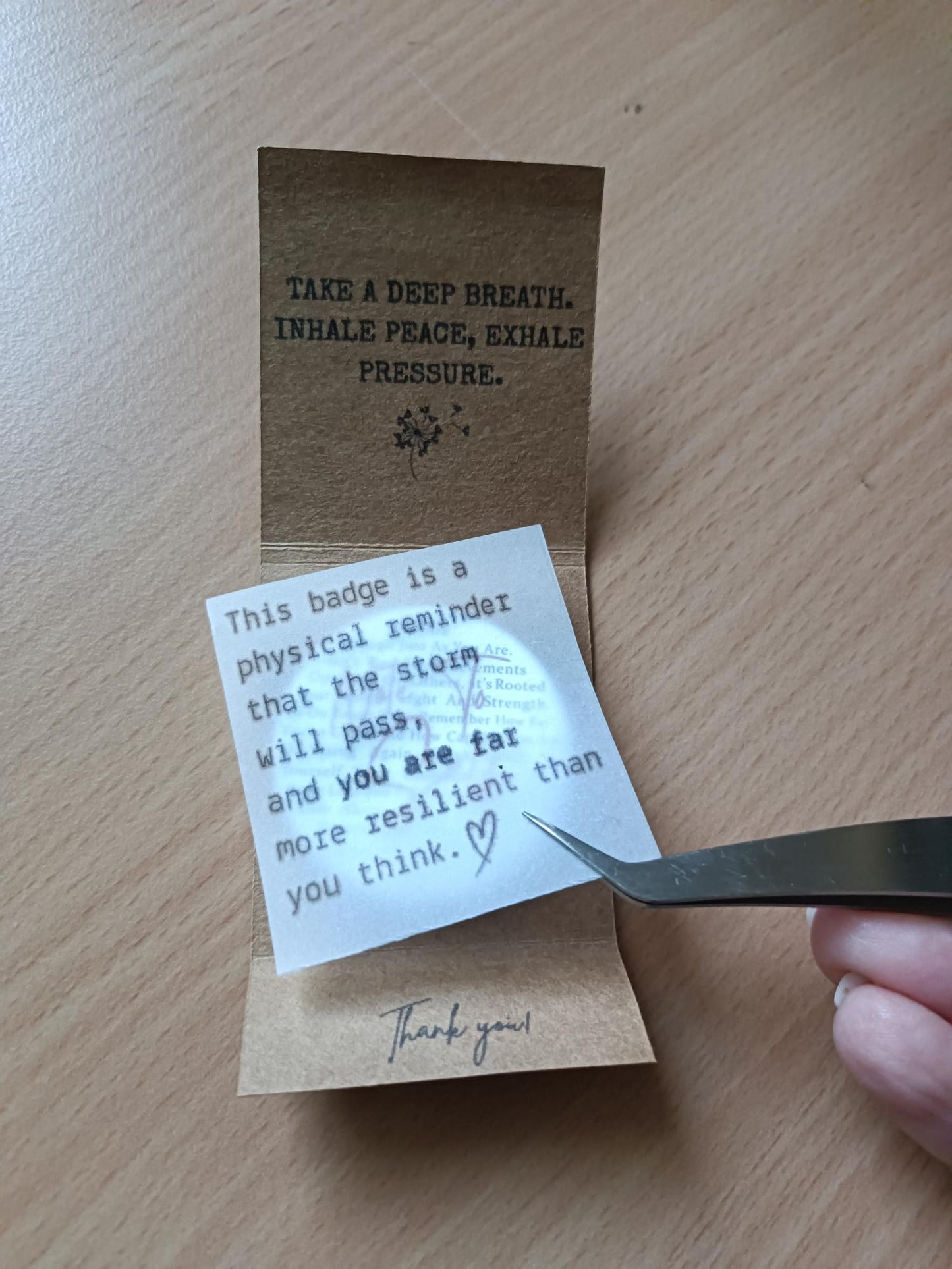 'Note to Self' Mental Health Pin Badge – Resilience & Self-Care Reminder