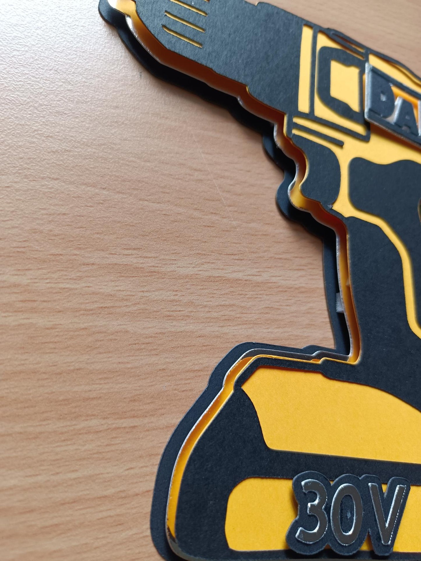 Personalised 3D Drill Cake Topper | Milwaukee & DeWalt Inspired Decor