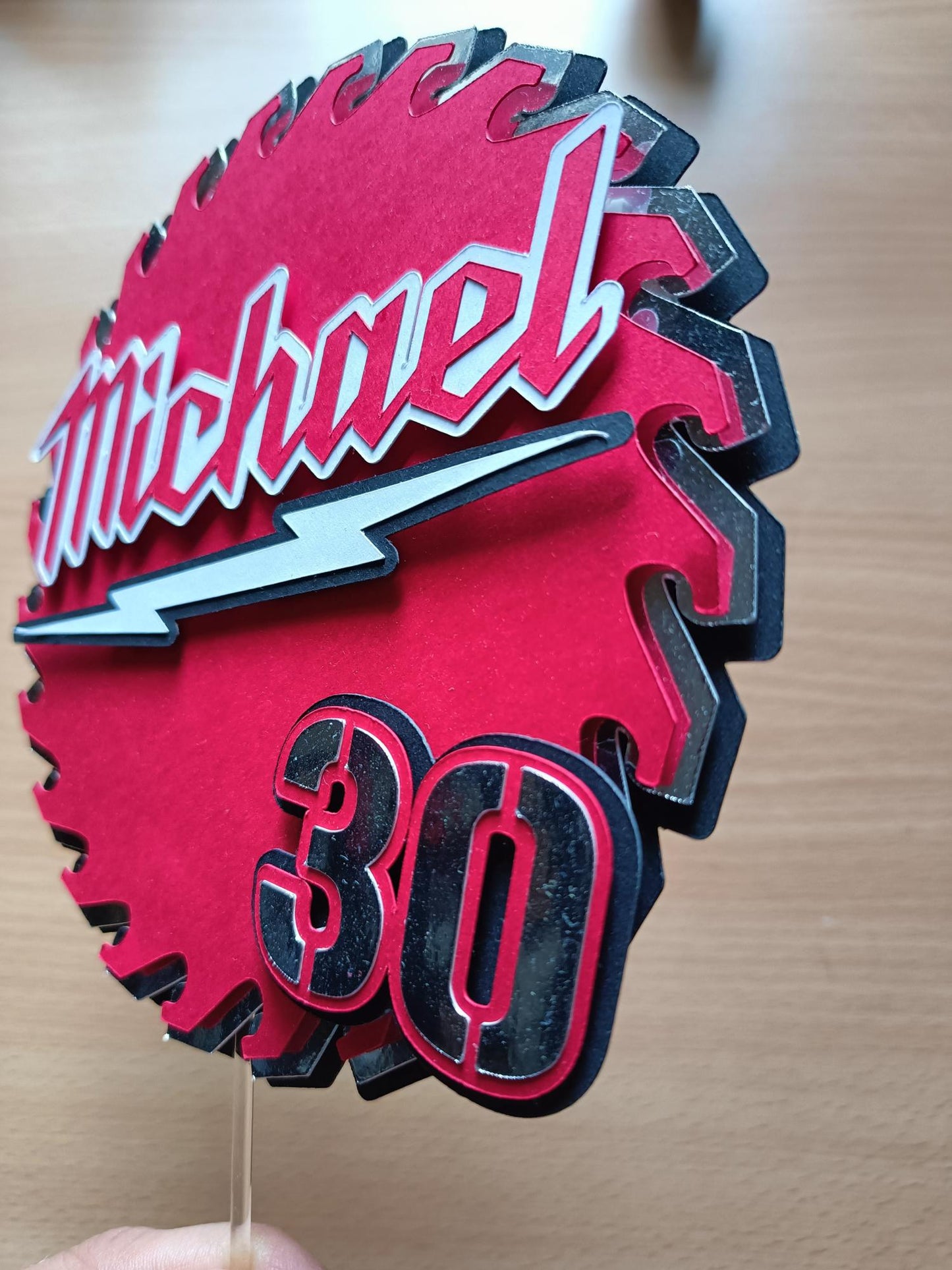 Personalised 3D Circular Saw Cake Topper | Milwaukee Inspired Carpenter Decor
