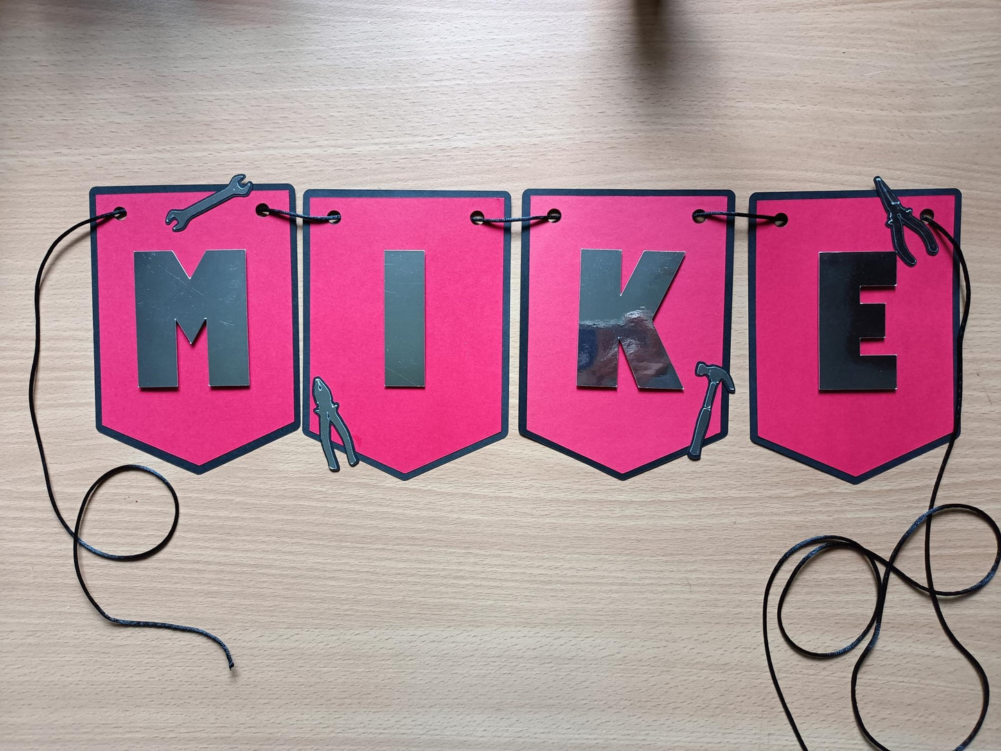 Personalised Mechanic Tools 3D Birthday Banner | Custom Name Bunting