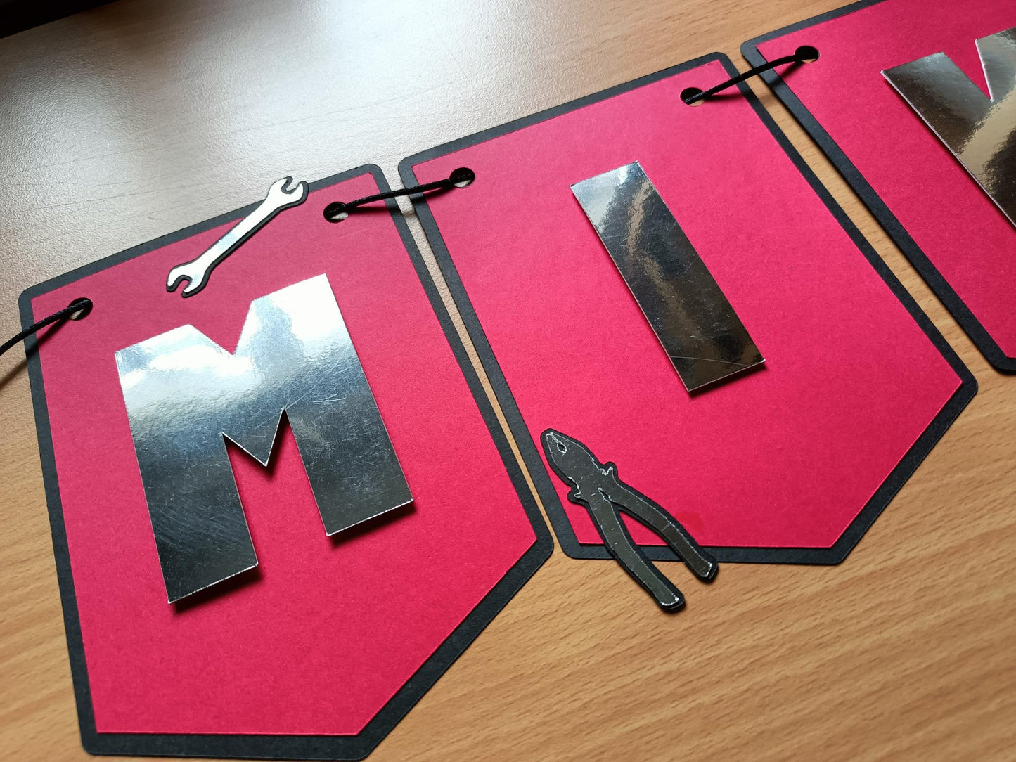Personalised Mechanic Tools 3D Birthday Banner | Custom Name Bunting