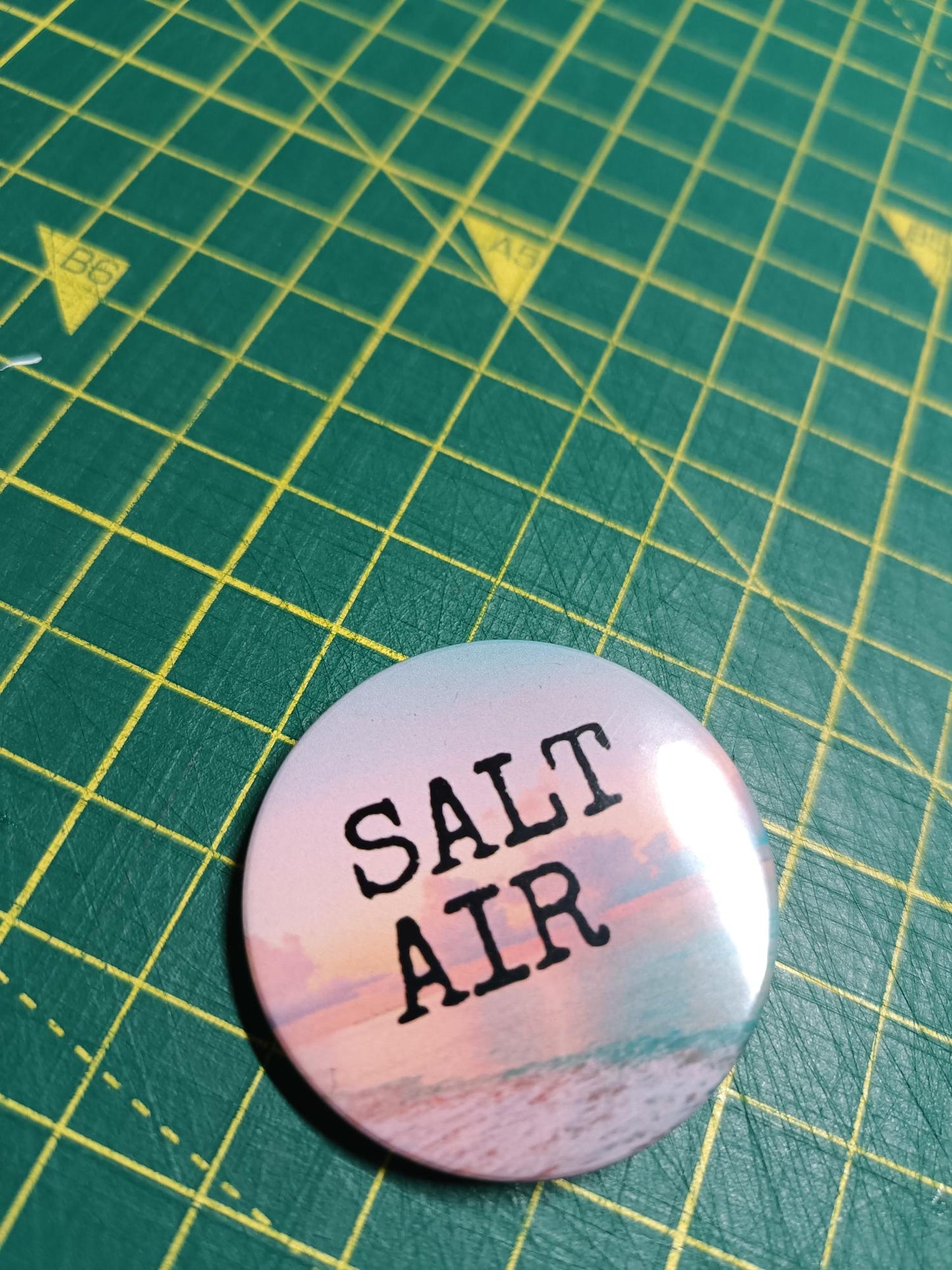 Salt Air Folklore Pin Badge - August Taylor Inspired Button Pin - 1.5" (38mm)