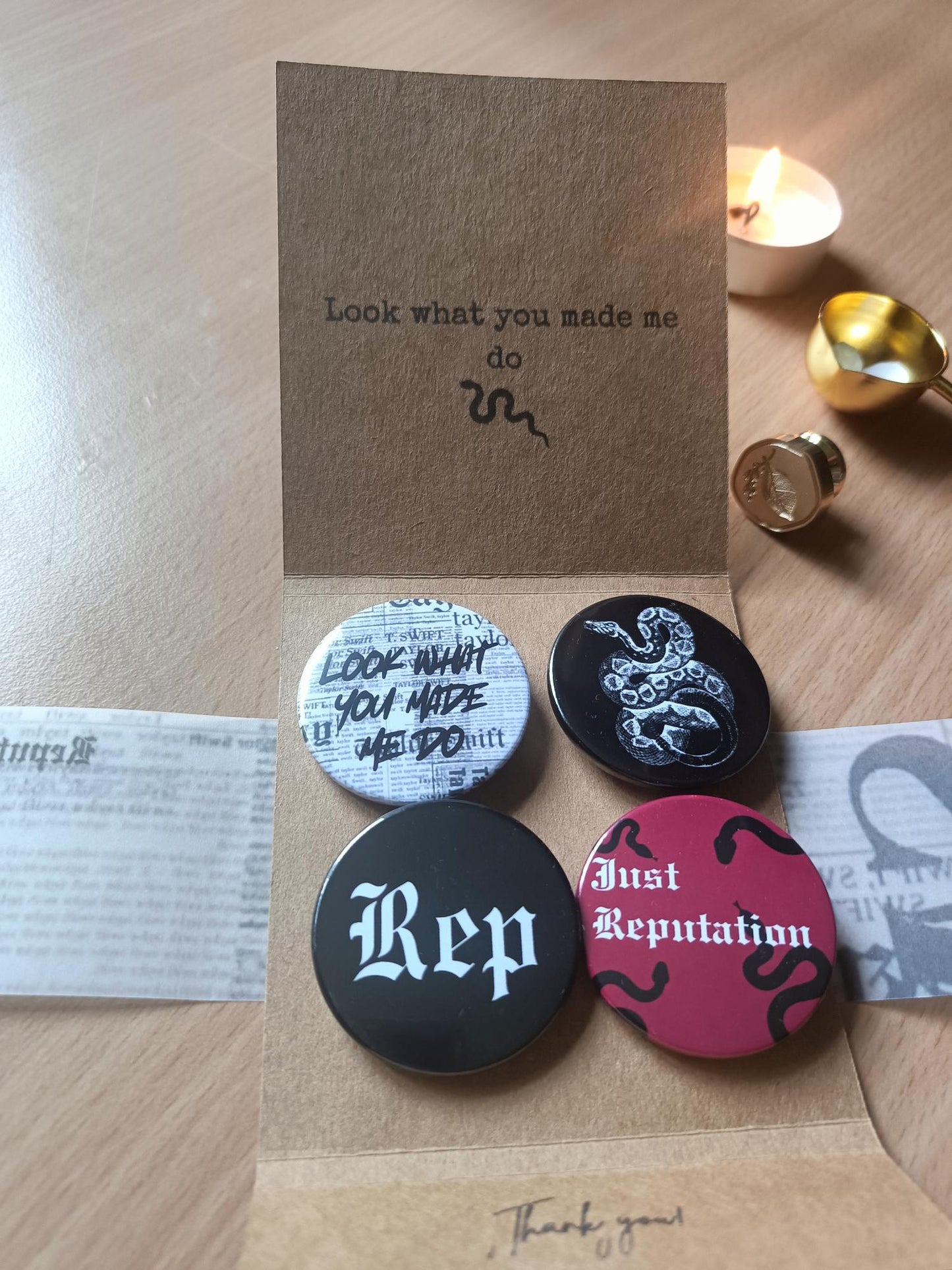 Reputation Era Badge Set – Fan-Inspired Collector Edition