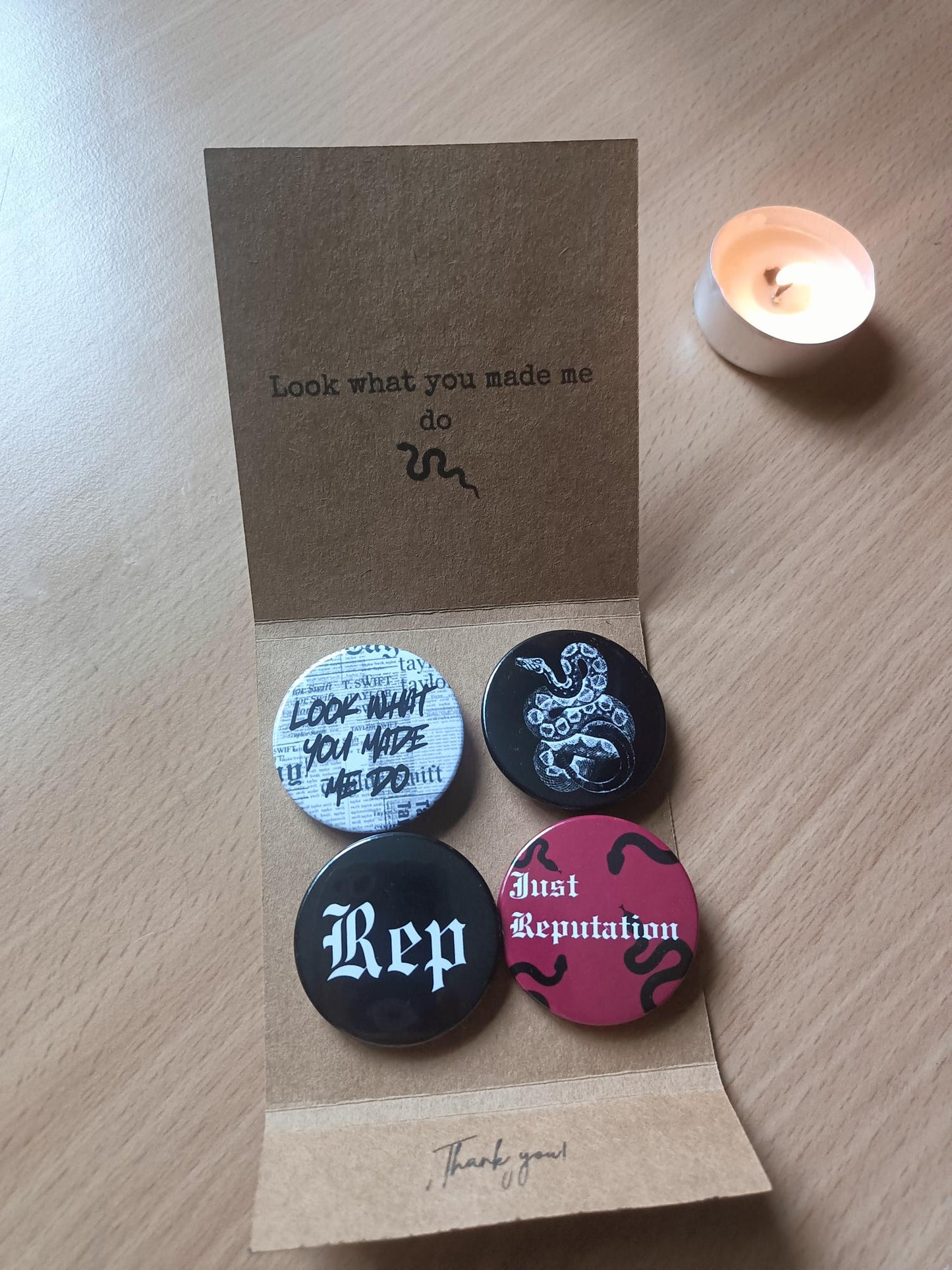 Reputation Era Badge Set – Fan-Inspired Collector Edition