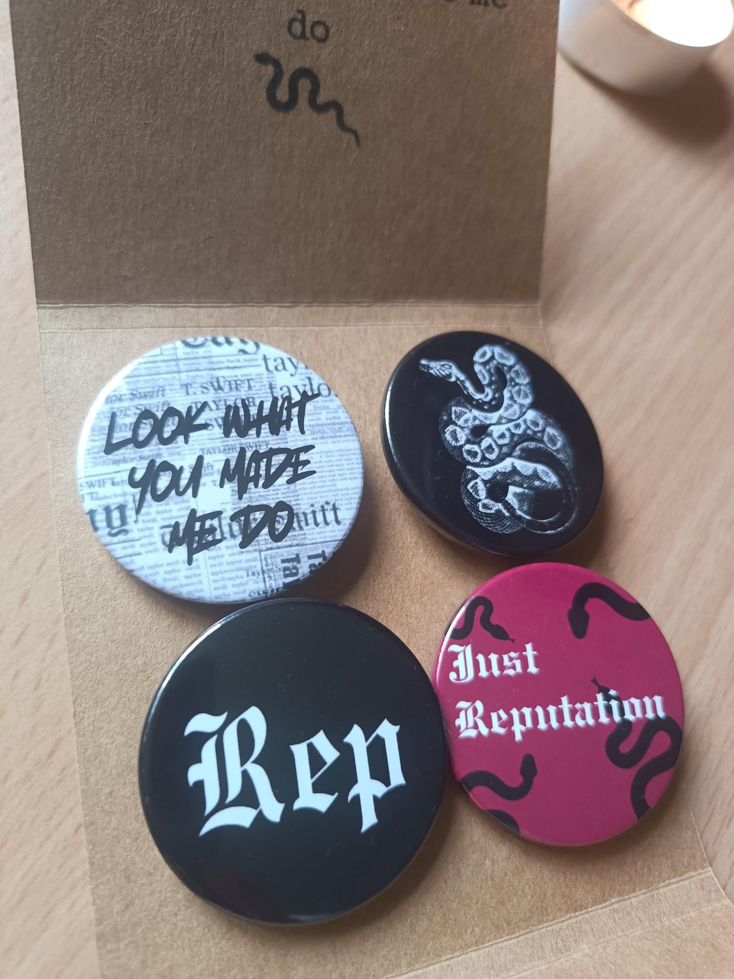 Reputation Era Badge Set – Fan-Inspired Collector Edition