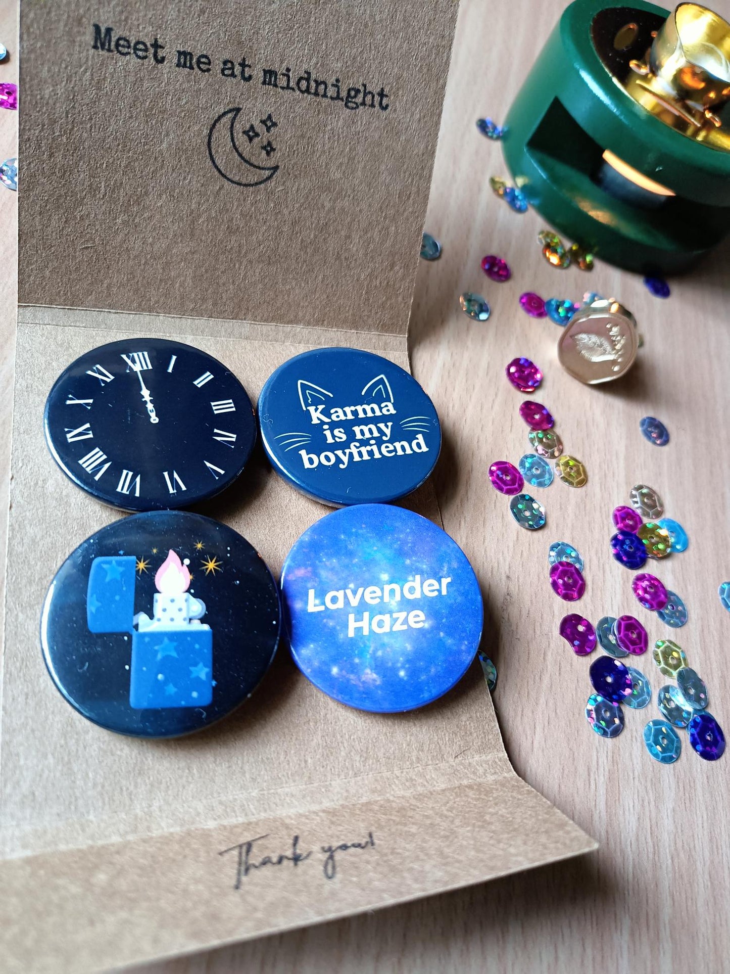 Midnights Era Badge (4-Piece Set)– Fan-Inspired Collector Edition