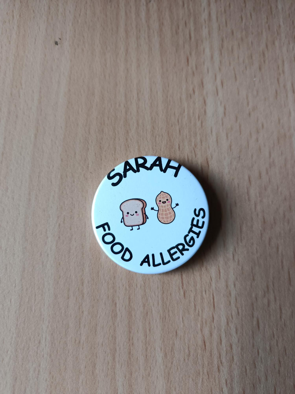 Personalised Kids Medical & Allergy Alert Pin Badges (38mm)