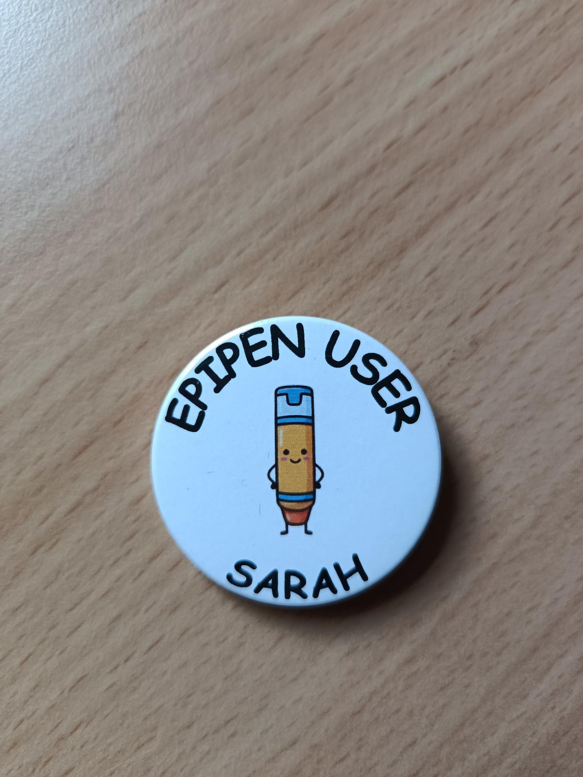 Personalised Kids Medical & Allergy Alert Pin Badges (38mm)