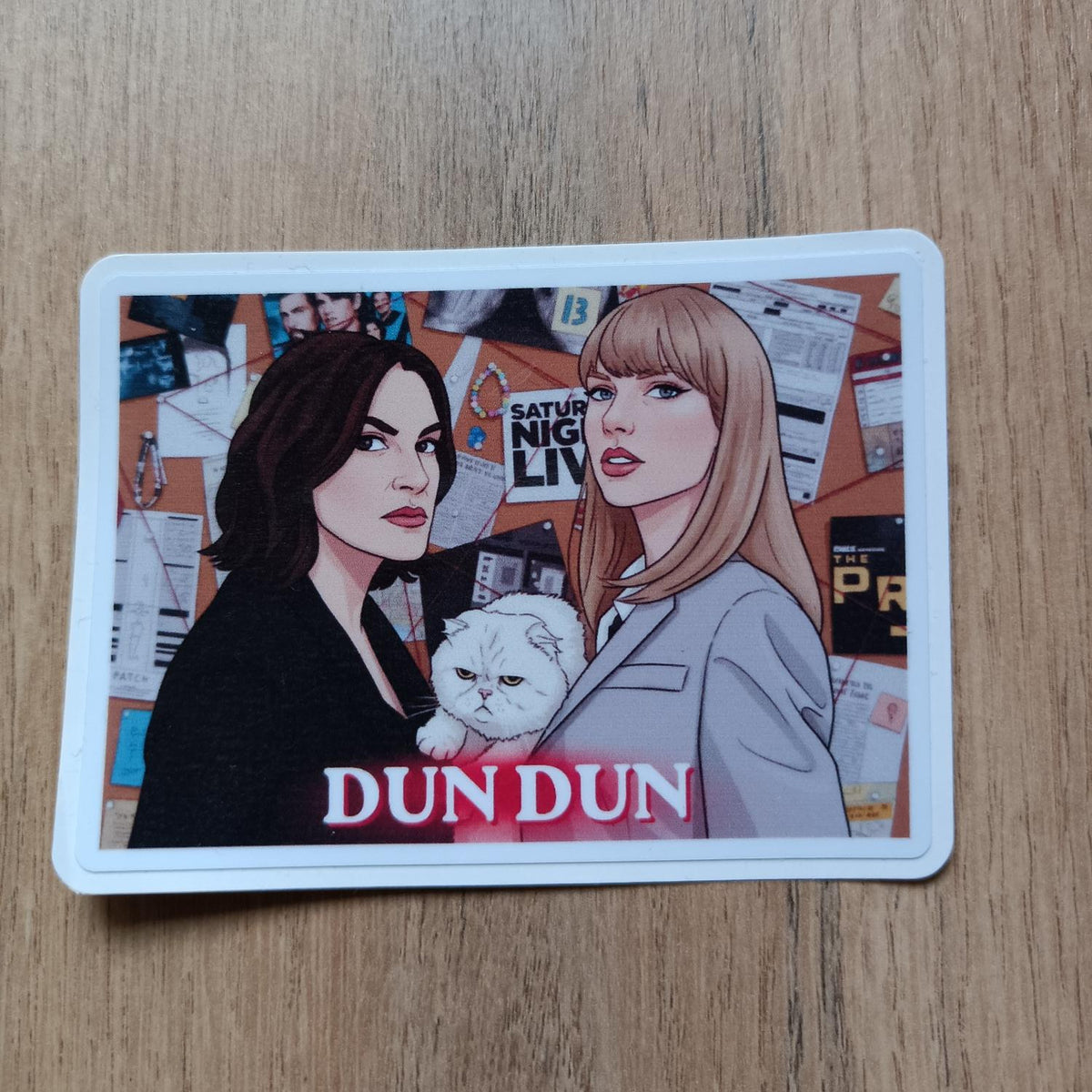 Dun Dun Olivia & Taylor Sticker - Funny TV Show Law Order Waterproof sticker