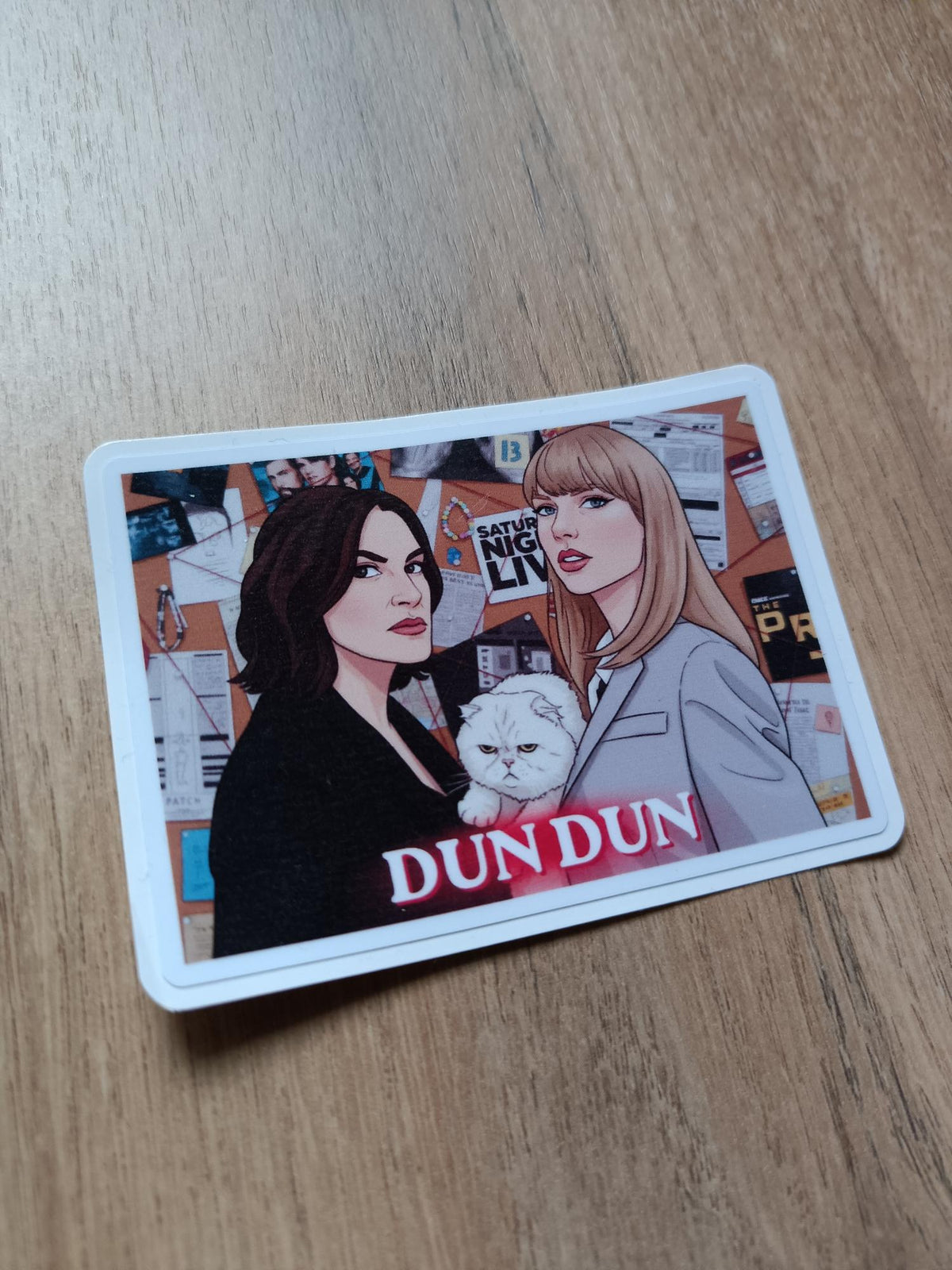Dun Dun Olivia & Taylor Sticker - Funny TV Show Law Order Waterproof sticker