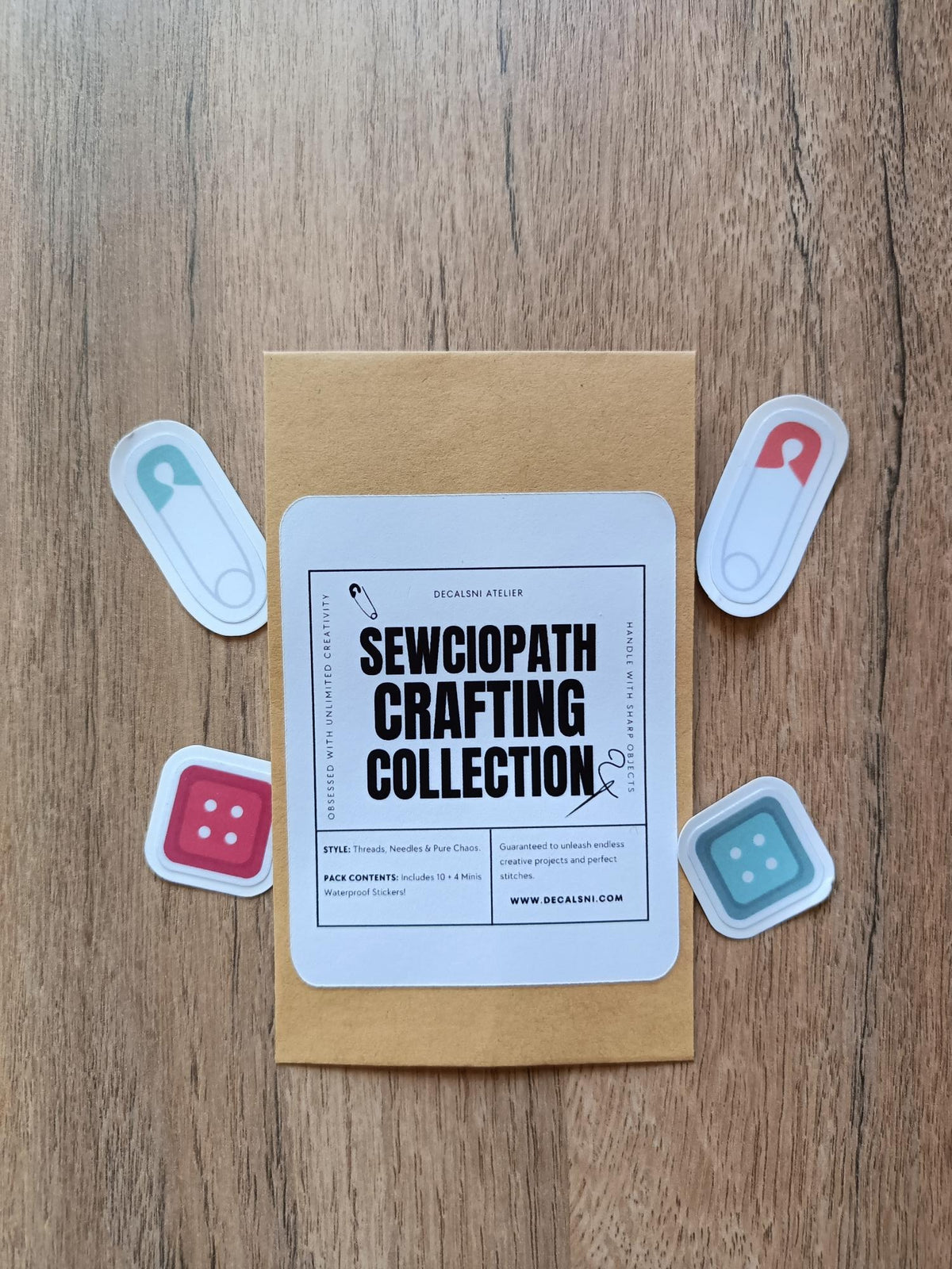 Sewciopath Crafting Sticker Pack – Waterproof Vinyl Stickers for Sewing, Journals & Kindles