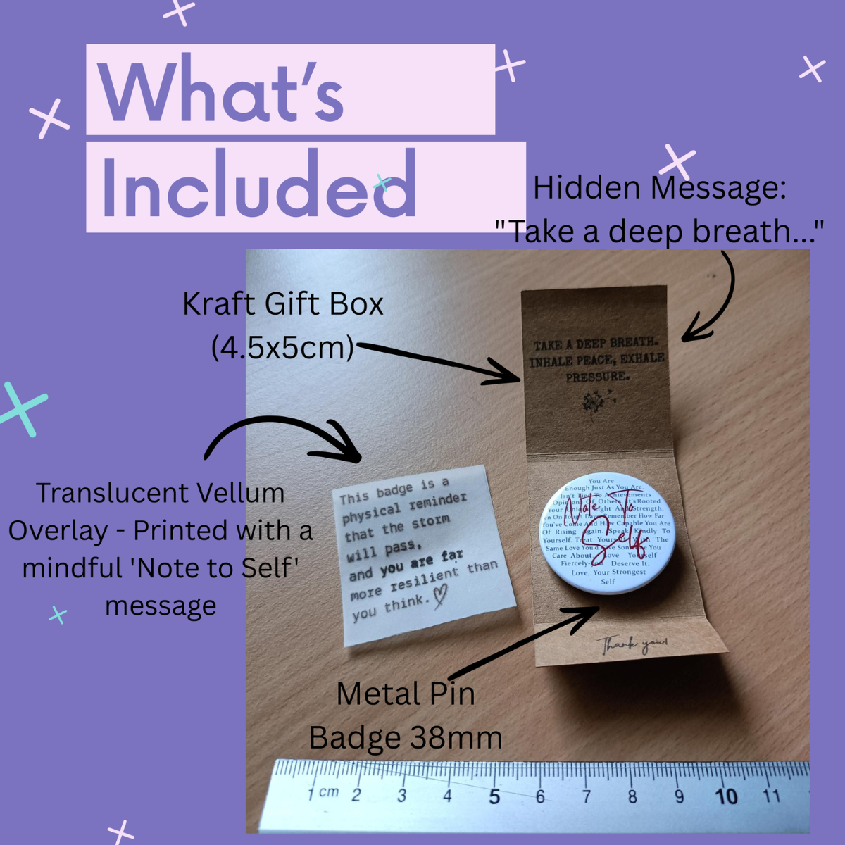 'Note to Self' Mental Health Pin Badge – Resilience & Self-Care Reminder