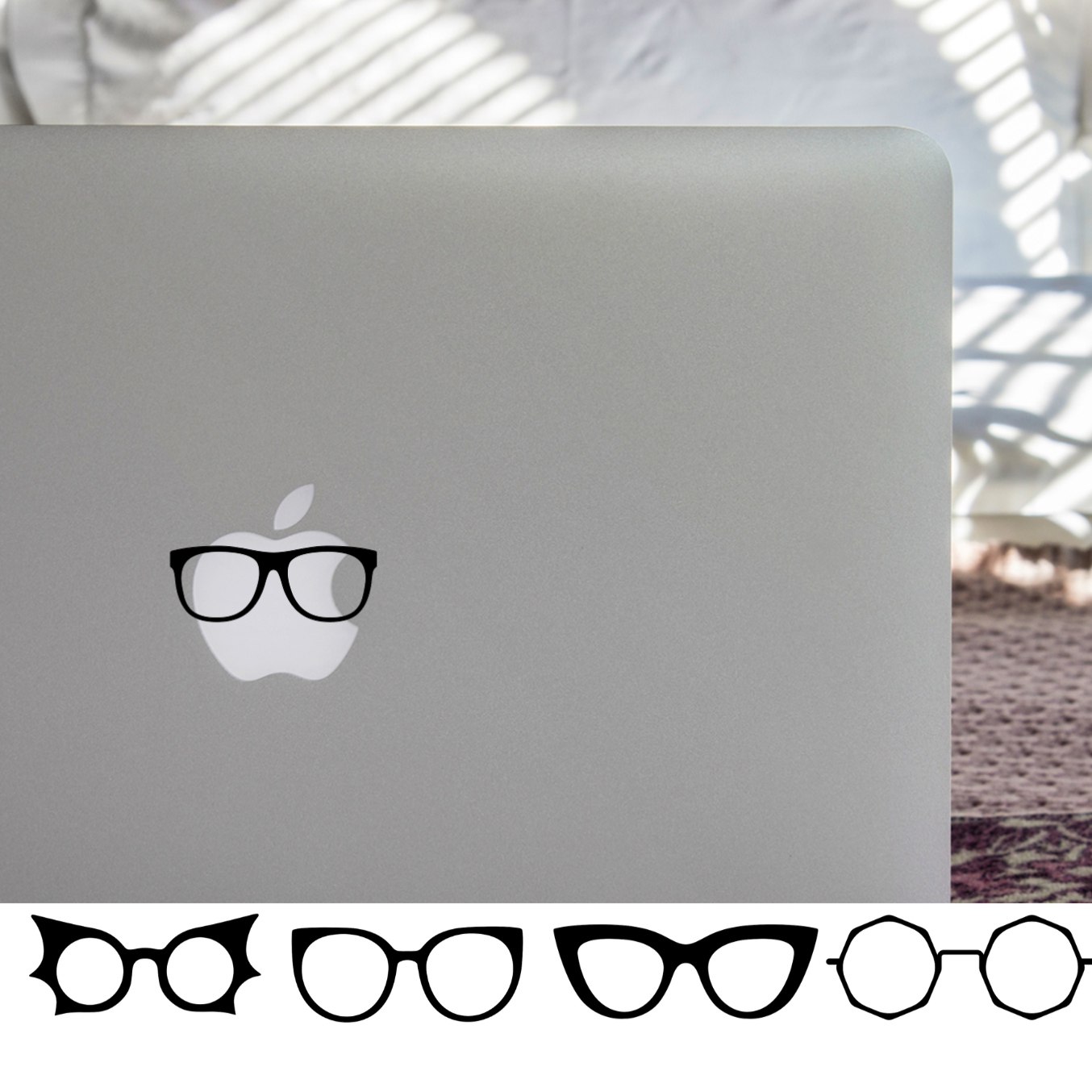 Geek Glasses Decal for Macbook Lovers