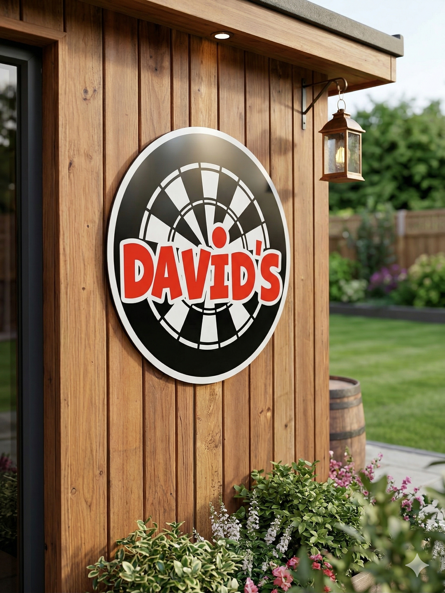 Personalised Dartboard Sign – 30cm Aluminum Composite ( ACM) Plaque for Man Cave, Garden Bar Decor