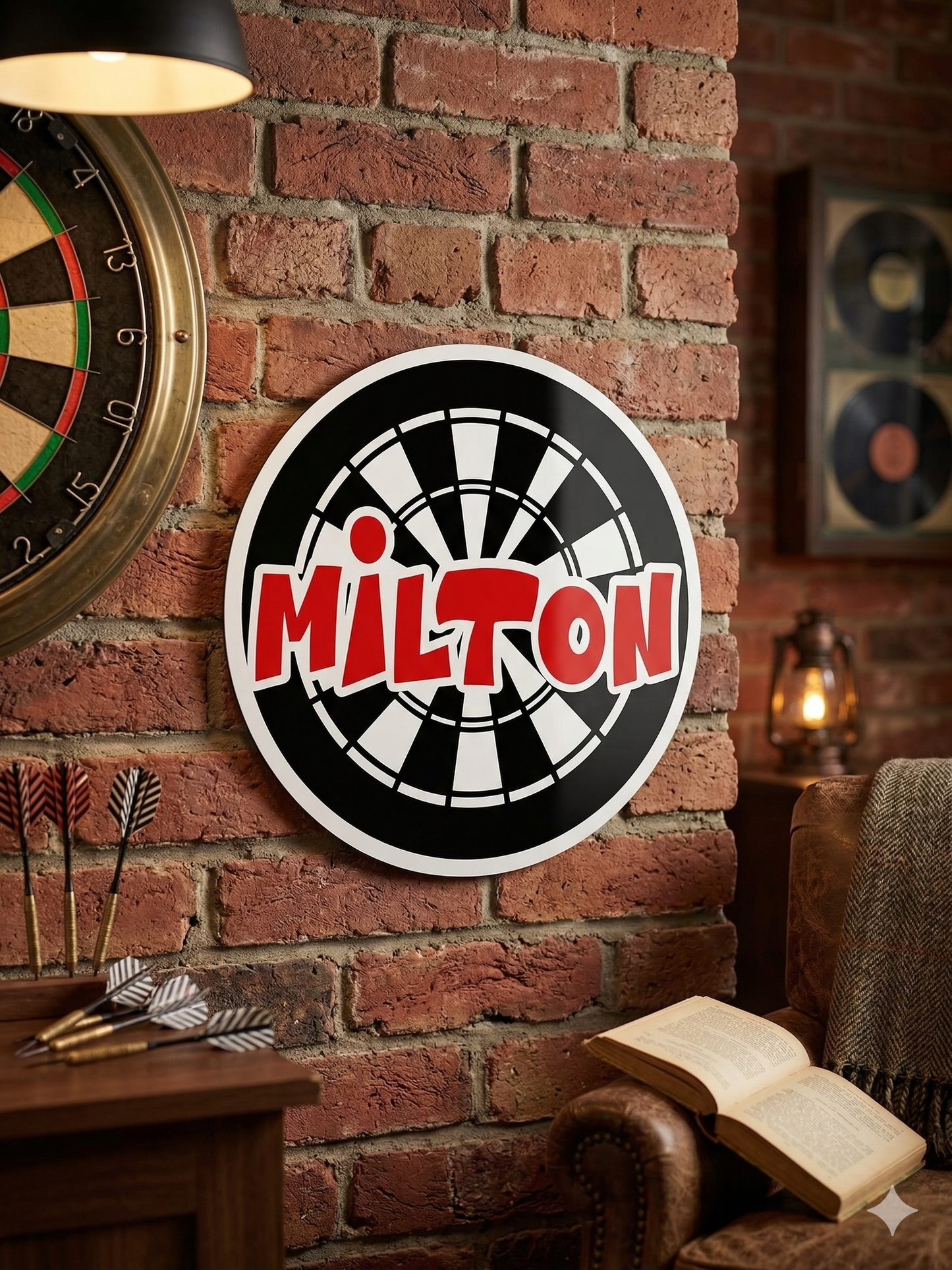 Personalised Dartboard Sign – 30cm Aluminum Composite ( ACM) Plaque for Man Cave, Garden Bar Decor