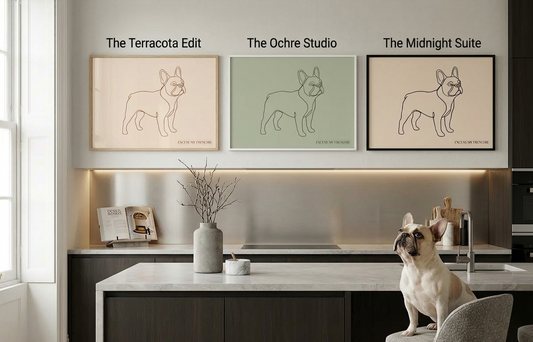 Excuse My Frenchie Minimalist Line Art Print - French Bulldog Wall Art, Modern Pet Decor, Digital Download, 3 Colors