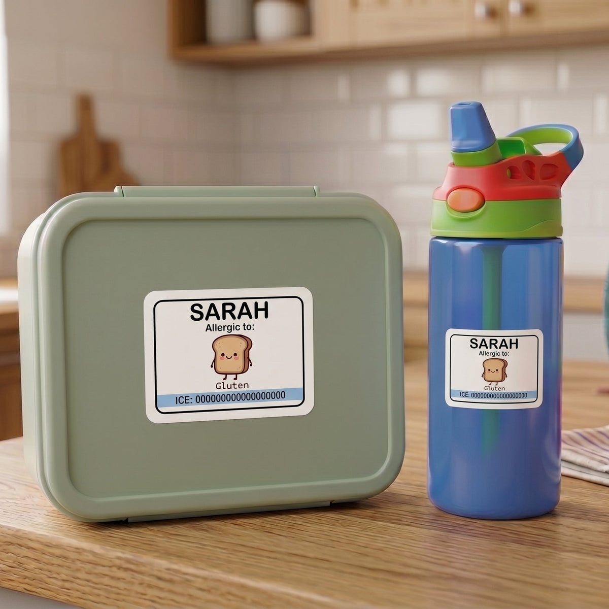Personalised Kids Medical & Allergy Labels (Pack of 2)- Waterproof